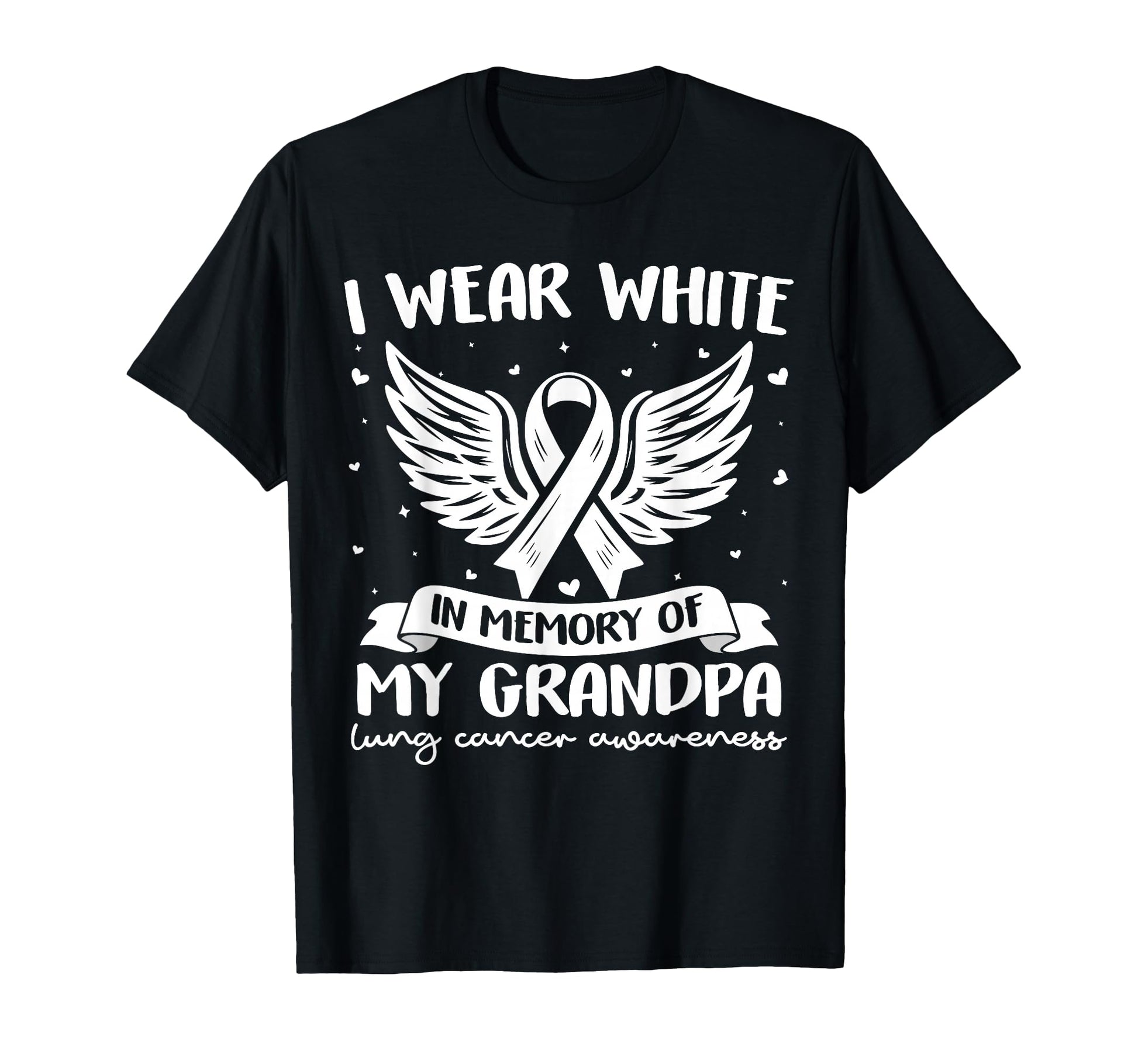 I Wear White Memory My Grandpa Lung T-Shirt - Aesthetic Graphic Men Women - T-Shirt, Sweatshirt, Hoodie