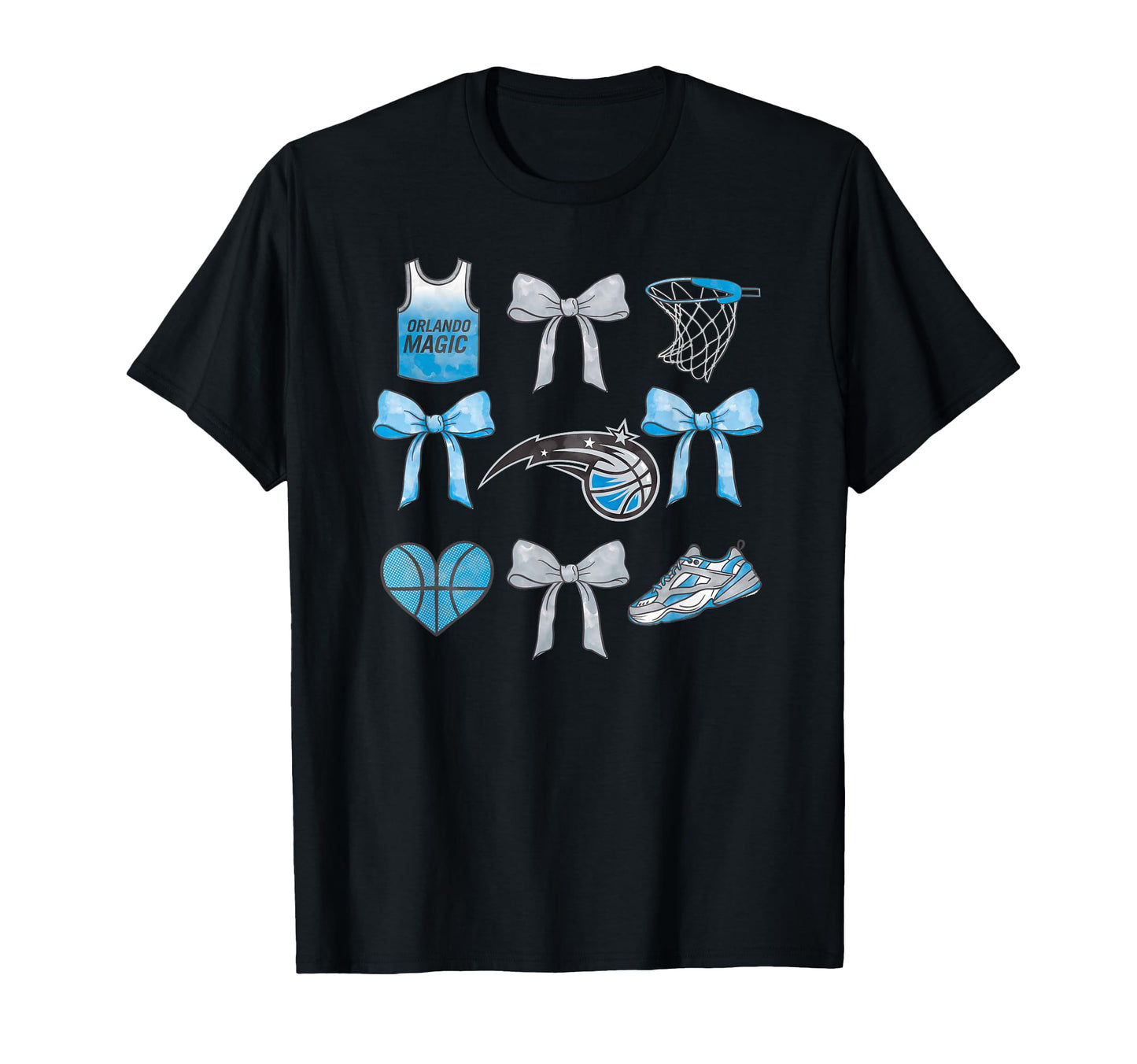 Nba Orlando Magic Bow Grid T-Shirt - Graphic Print Men Women - T-Shirt, Sweatshirt, Hoodie