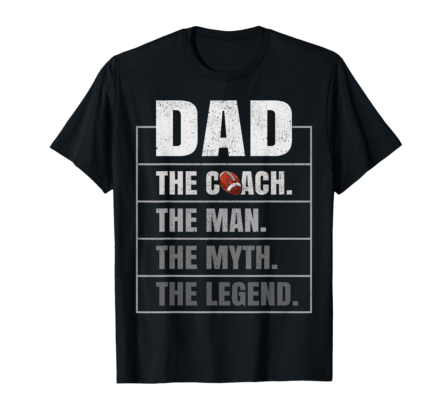 Flag Football Coach Dad Myth Legend T-Shirt - Custom Art Print for Adults - T-Shirt, Sweatshirt, Hoodie