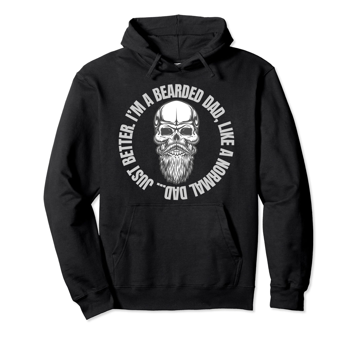 Skull And Beard Bearded Dad Gift Power Hoodie - Novelty Apparel Men Women - T-Shirt, Sweatshirt, Hoodie