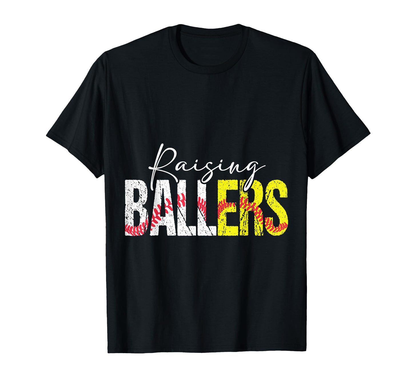 Busy Raising Ballers Heart Softball T-Shirt - Fun Novelty Design Men Women - T-Shirt, Sweatshirt, Hoodie