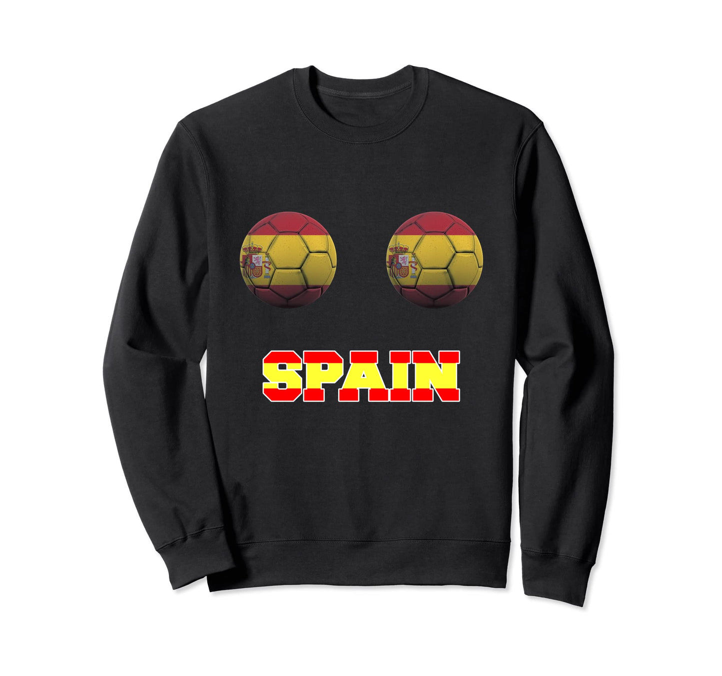 Spain Soccer Spanish Flag Boobs Soccer Sweatshirt - Trendy Graphic Unisex - T-Shirt, Sweatshirt, Hoodie