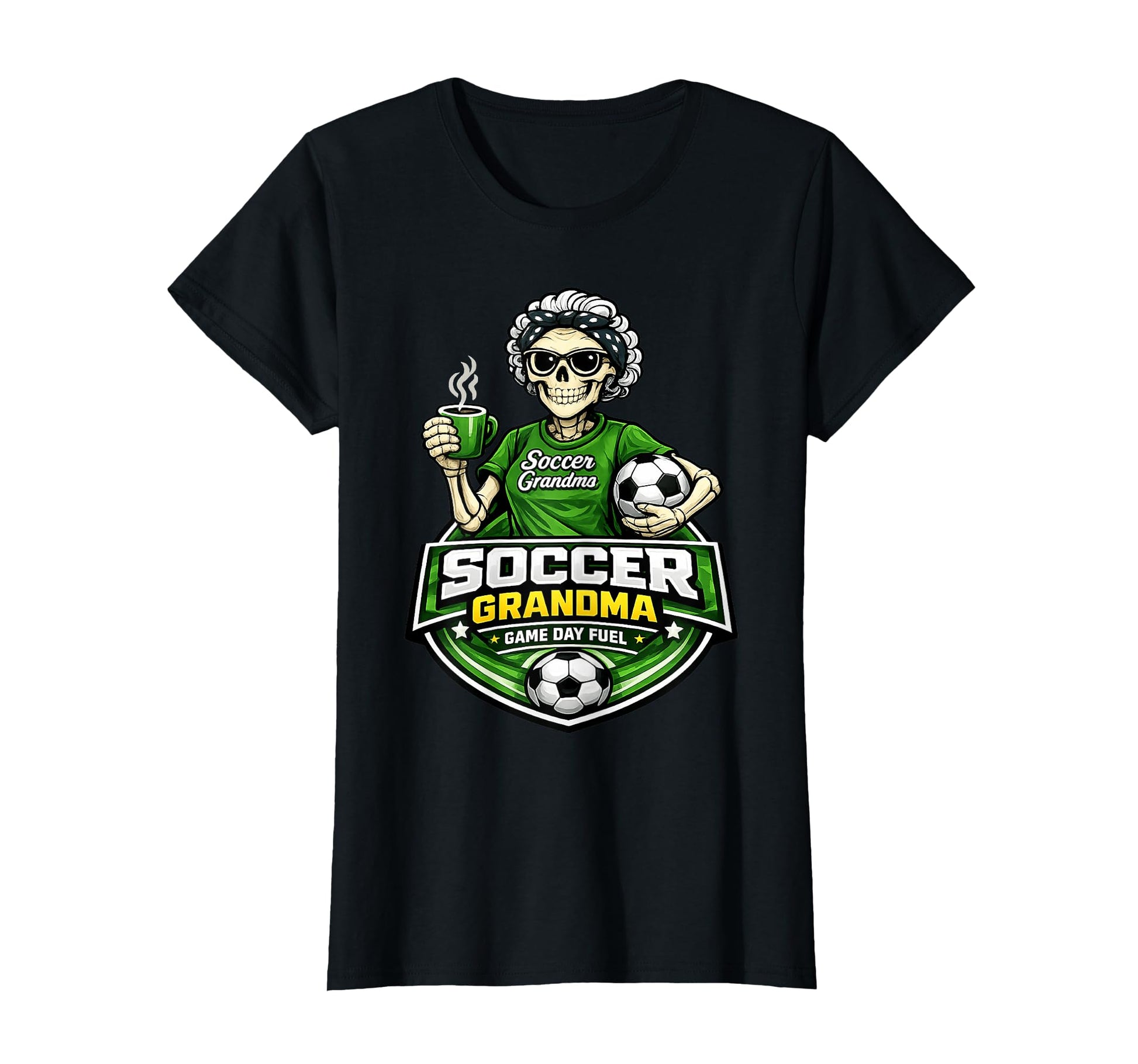 Soccer Grandma Funny Game Day Coffee T-Shirt - Fun Novelty Design Unisex - T-Shirt, Sweatshirt, Hoodie