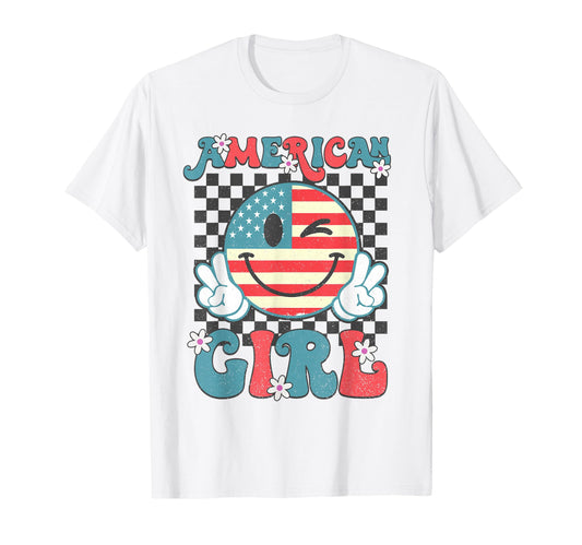 American 4Th July Smile Checkered T-Shirt - Novelty Apparel Men Women - T-Shirt, Sweatshirt, Hoodie