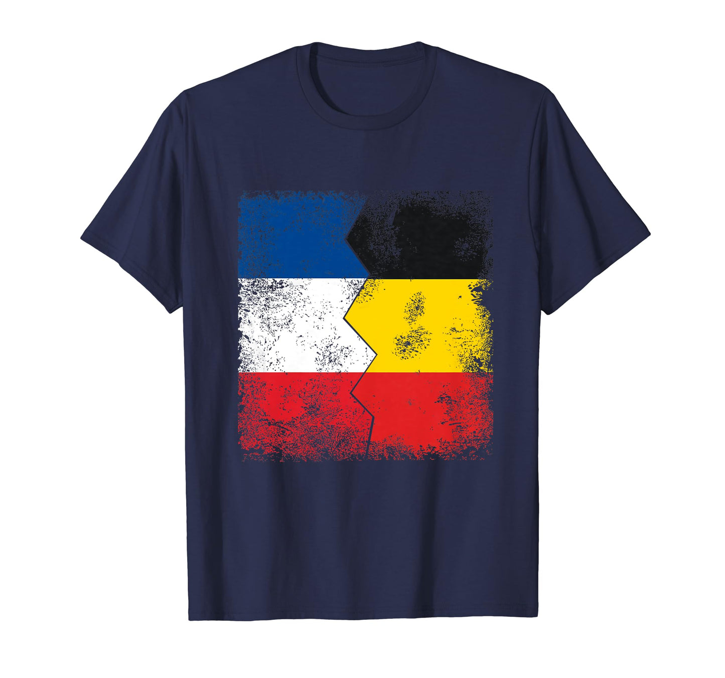 France Belgium Flags Half Uk Belgian T-Shirt - Custom Art Print for Adults - T-Shirt, Sweatshirt, Hoodie