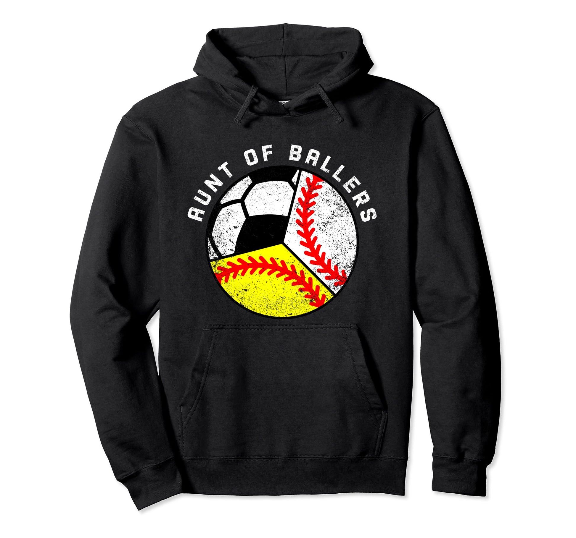 Aunt Ballers Funny Baseball Softball Hoodie - Unique Graphic Men Women - T-Shirt, Sweatshirt, Hoodie