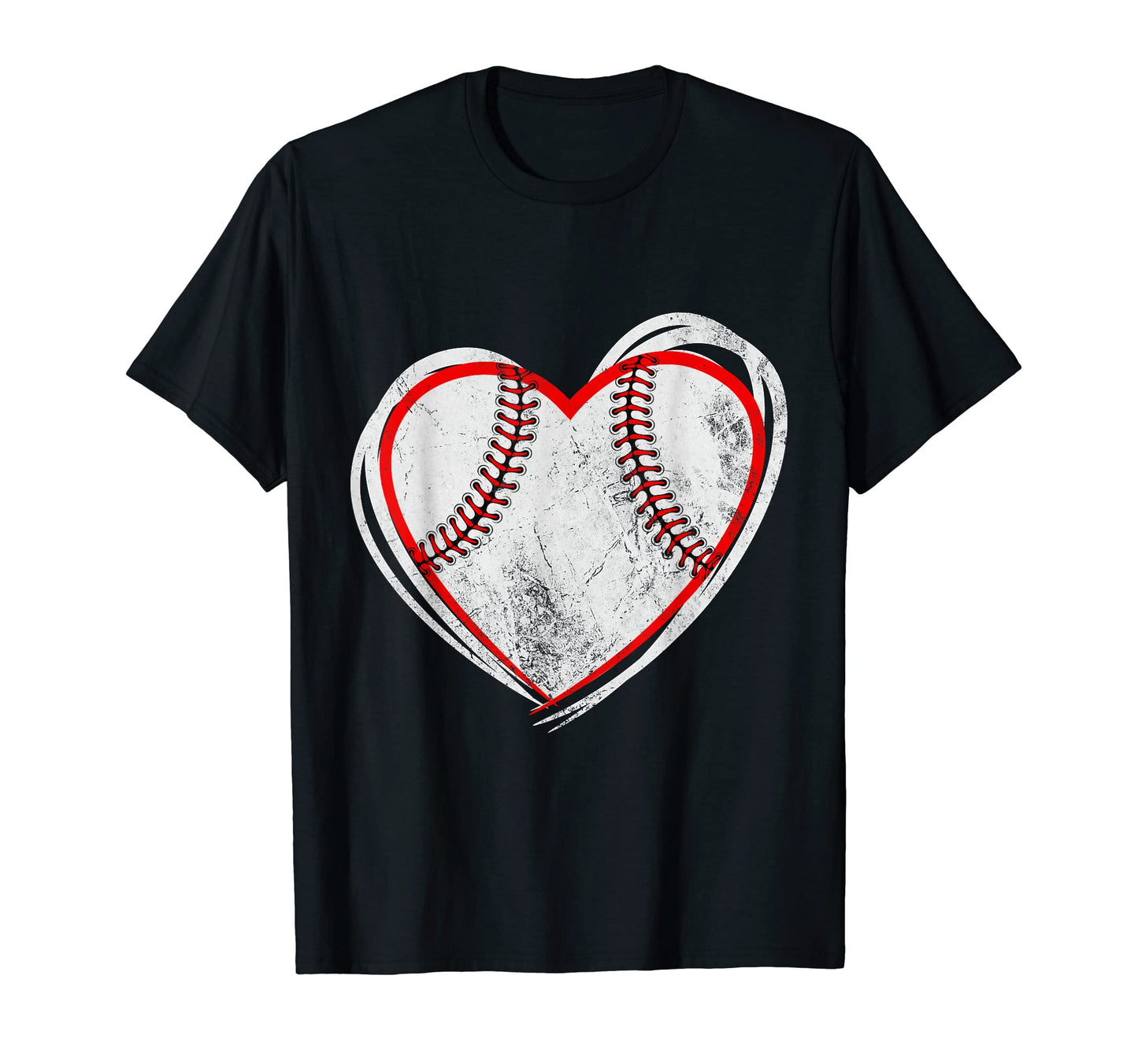 Baseball Heart Mom Dad Softball Gift T-Shirt - Minimalist Print Unisex - T-Shirt, Sweatshirt, Hoodie