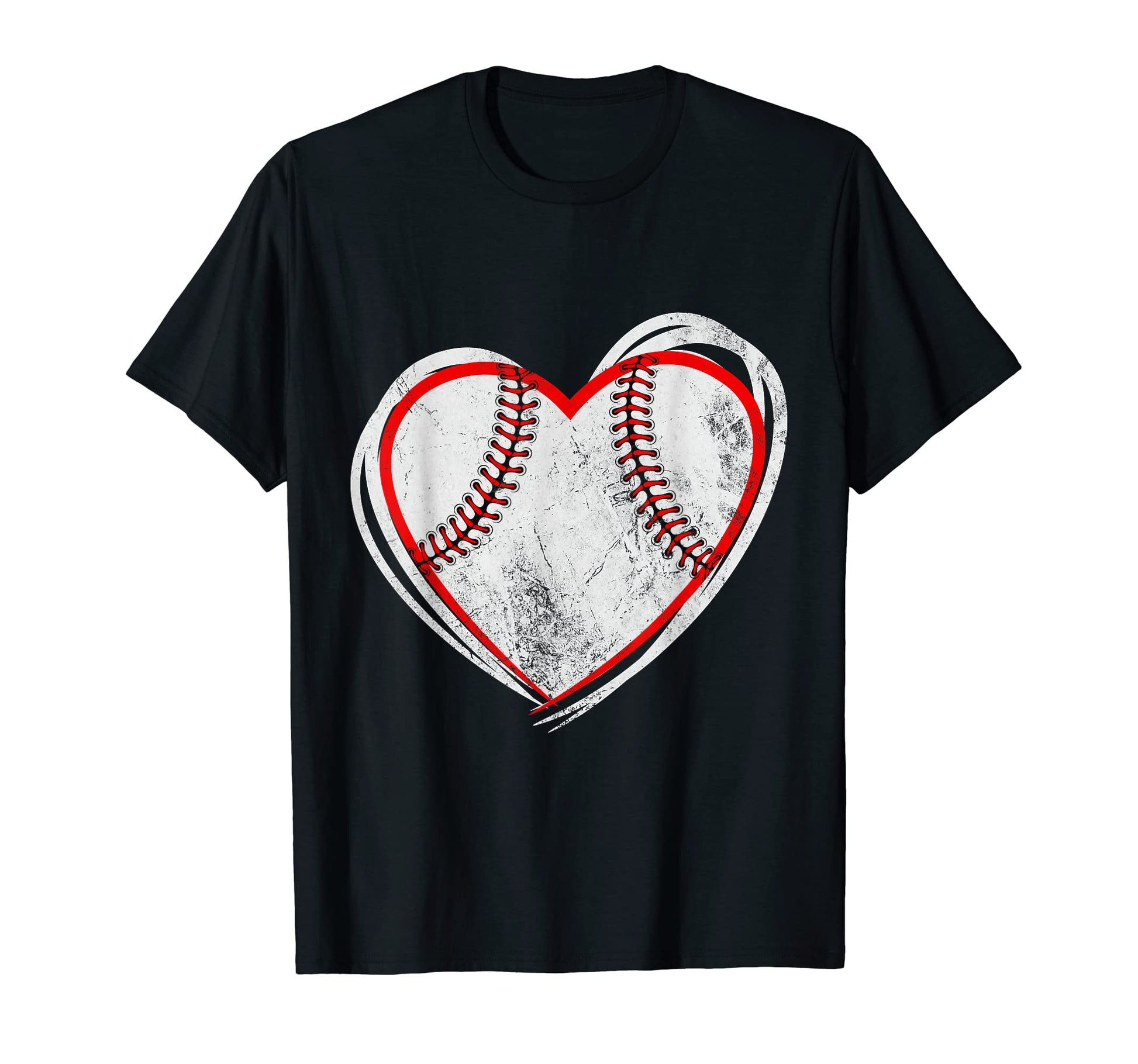 Baseball Heart Mom Dad Softball Gift T-Shirt - Minimalist Print Unisex - T-Shirt, Sweatshirt, Hoodie