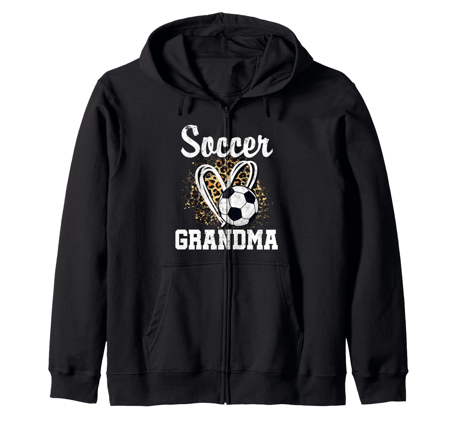 Soccer Grandma Leopard Heart Soccer Fan T-Shirt - Trendy Graphic Unisex - T-Shirt, Sweatshirt, Hoodie