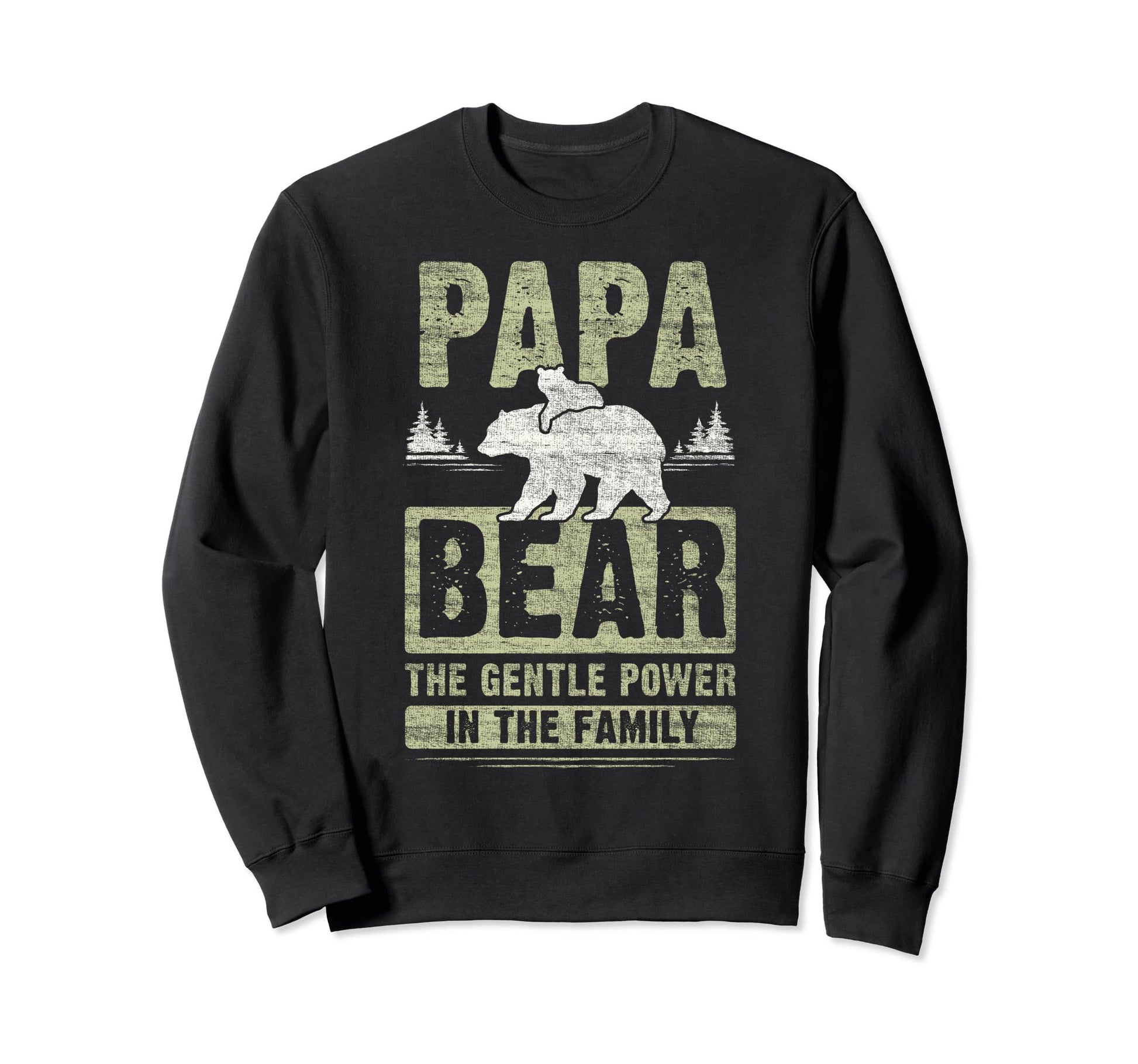 Papa Bear 1 Cub Dad Grandpa 1 Grandchild Sweatshirt - Graphic Print Unisex - T-Shirt, Sweatshirt, Hoodie