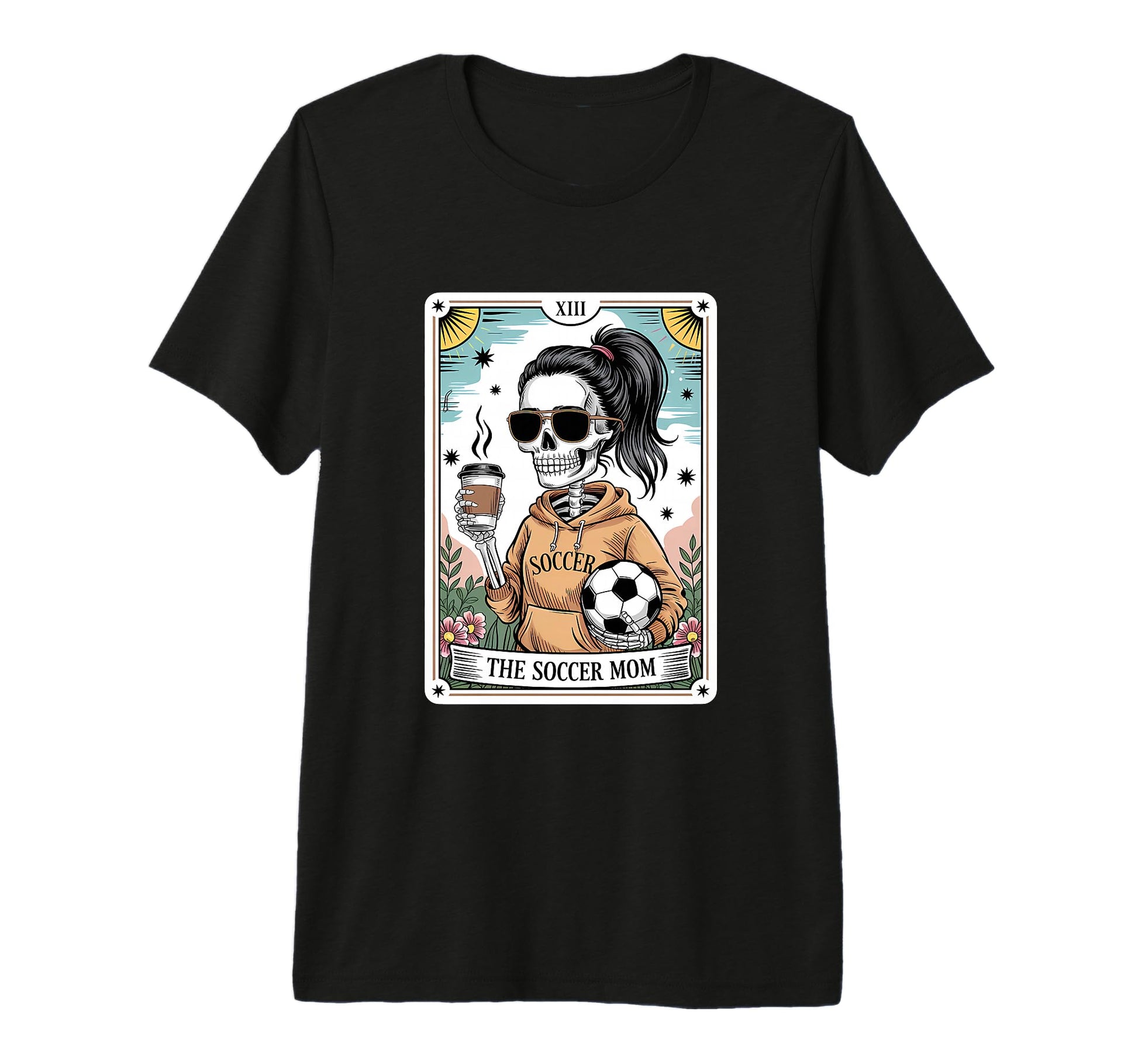 Funny Skeleton Tarot Card Halloween Soccer T-Shirt - Graphic Print Unisex - T-Shirt, Sweatshirt, Hoodie