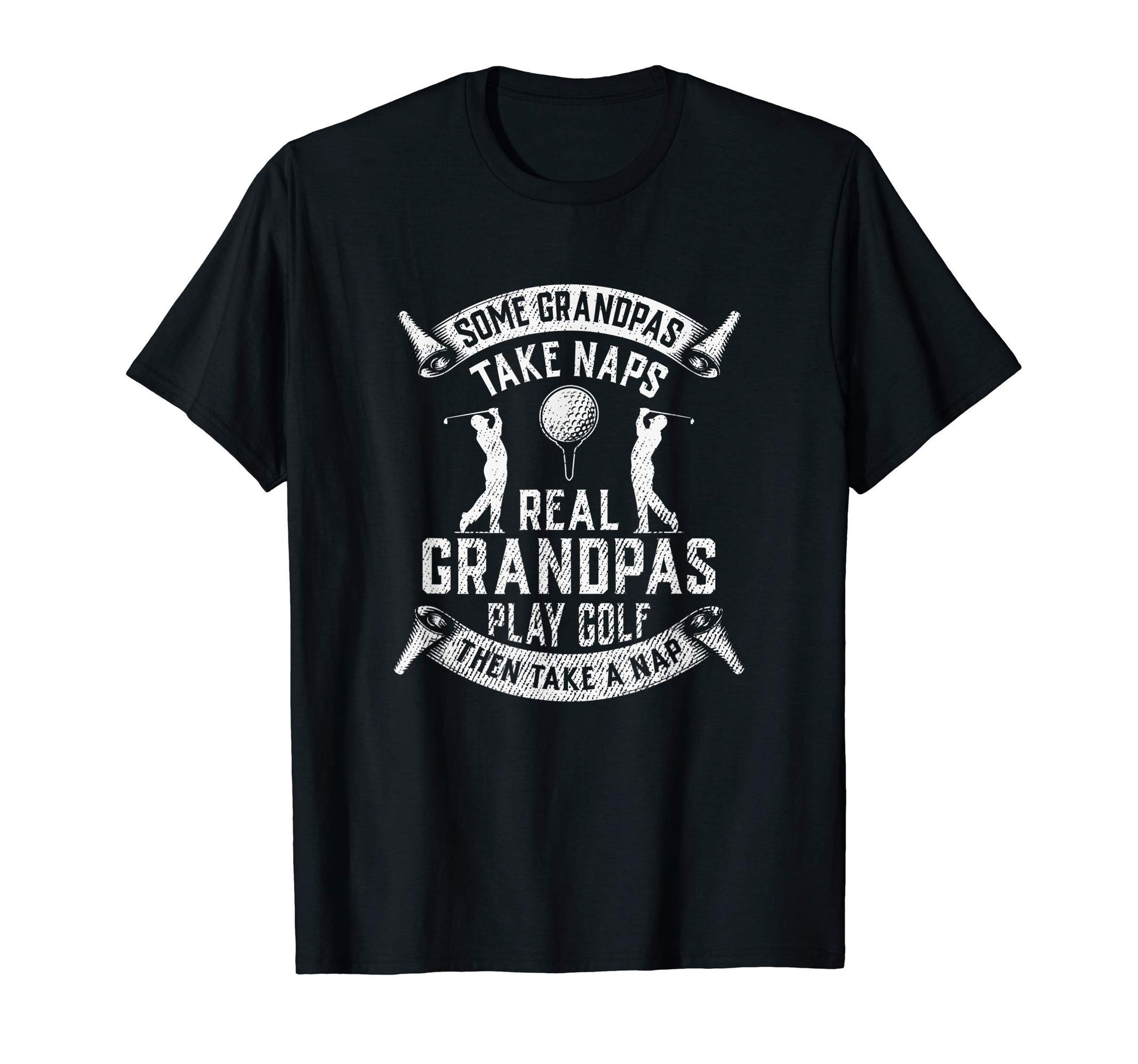Mens Real Grandpas Play Golf Grandpa T-Shirt - Custom Art Print Men Women - T-Shirt, Sweatshirt, Hoodie