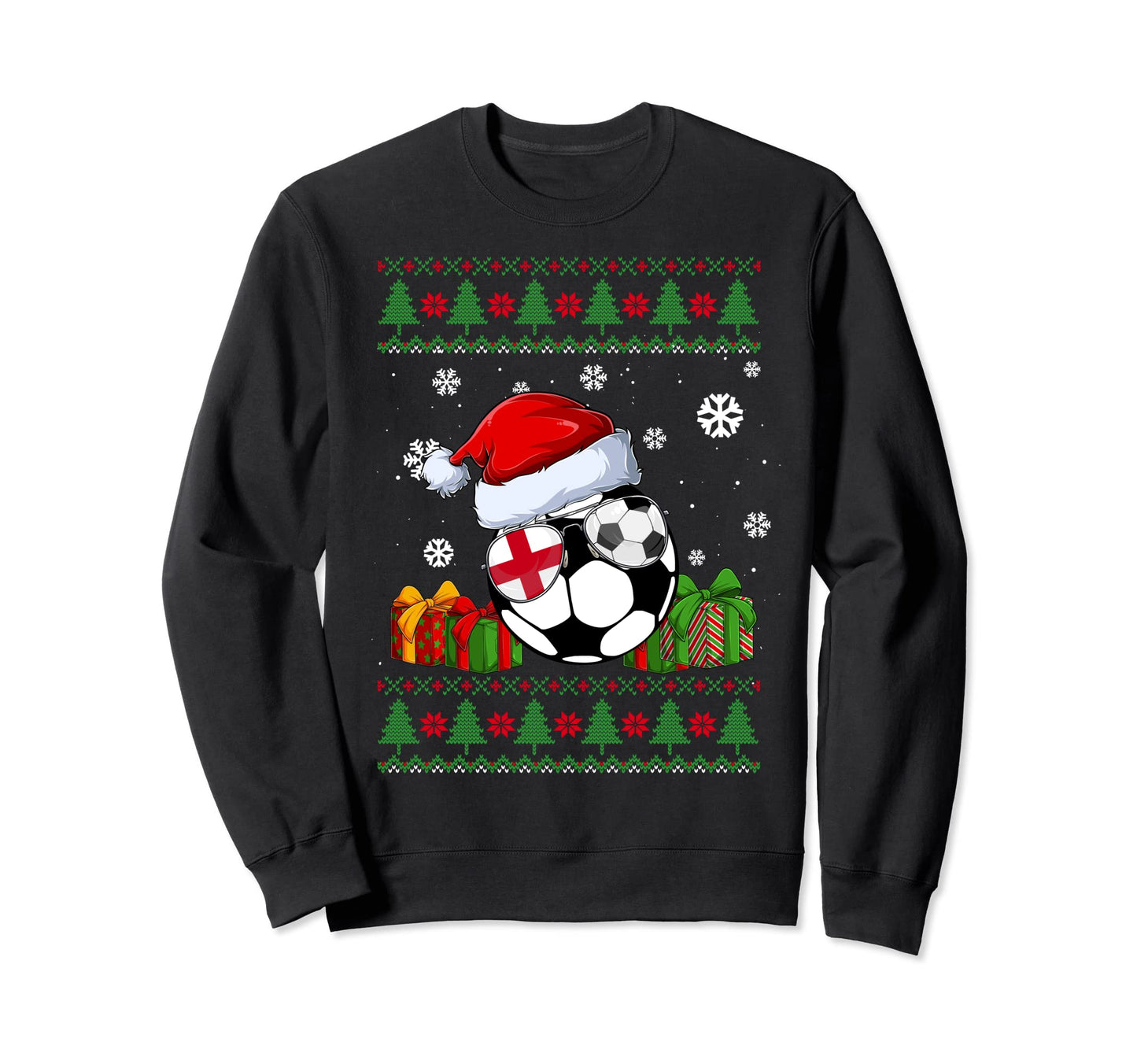 Funny Soccer Lovers Santa Hat Sweatshirt - Casual Everyday Wear for Adults - T-Shirt, Sweatshirt, Hoodie