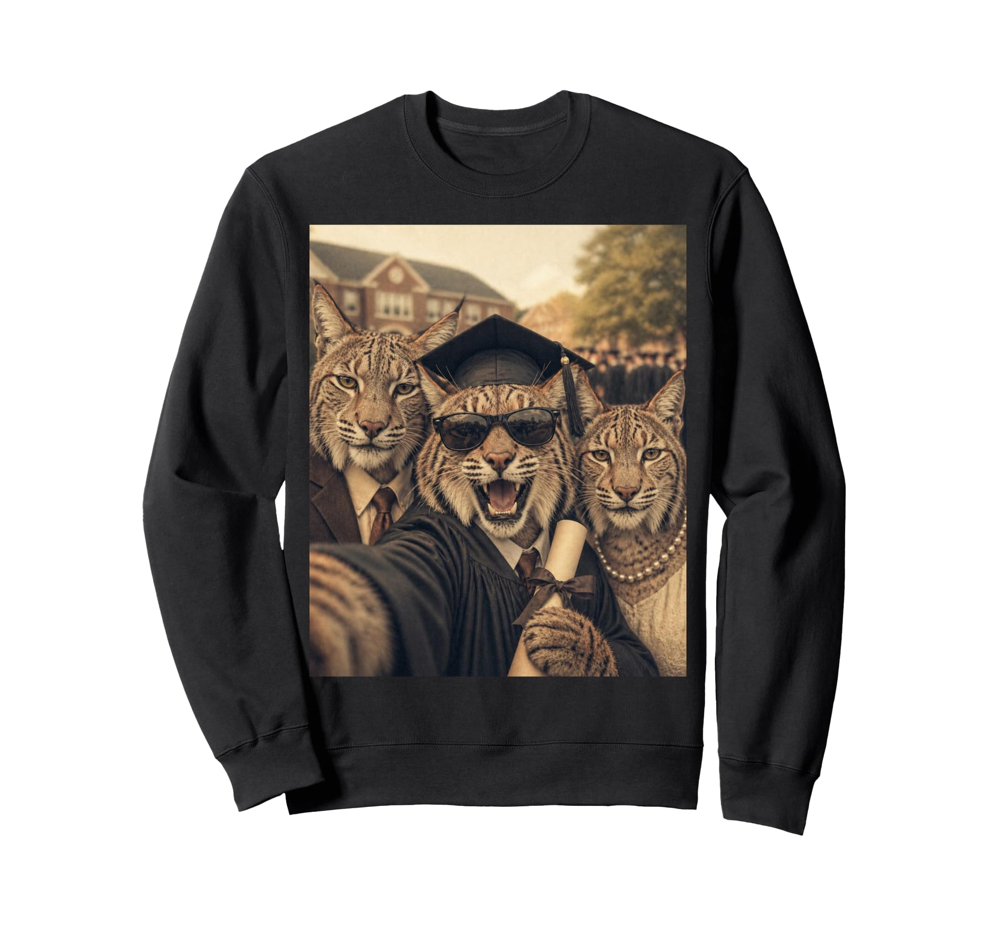 Wildcats Graduation Selfie Funny Mom Sweatshirt - Custom Art Print Unisex - T-Shirt, Sweatshirt, Hoodie