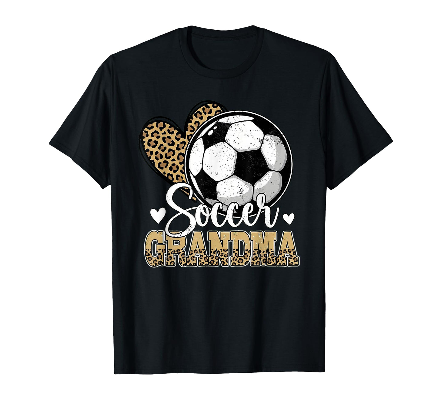 Soccer Grandma Funny Leopard Heart Proud T-Shirt - Minimalist Print Unisex - T-Shirt, Sweatshirt, Hoodie