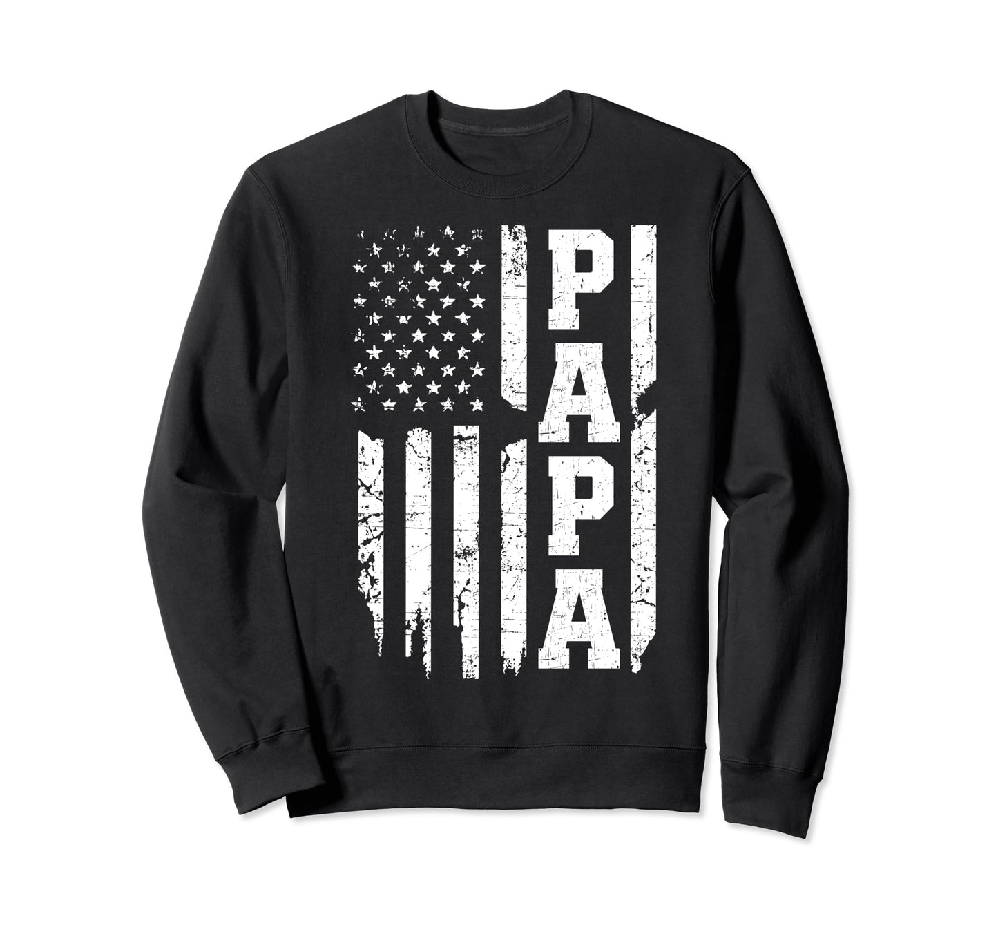 Us Flag Fathers Day Papa Father Sweatshirt - Minimalist Print for Adults - T-Shirt, Sweatshirt, Hoodie
