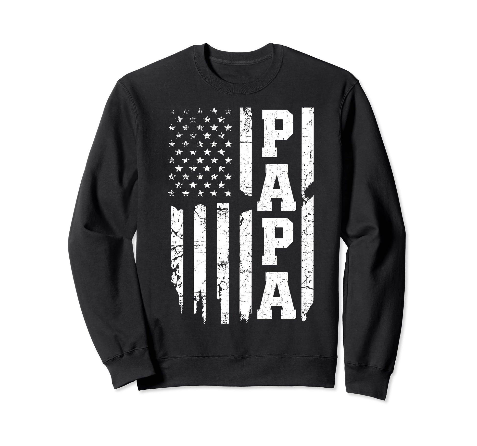 Us Flag Fathers Day Papa Father Sweatshirt - Minimalist Print for Adults - T-Shirt, Sweatshirt, Hoodie