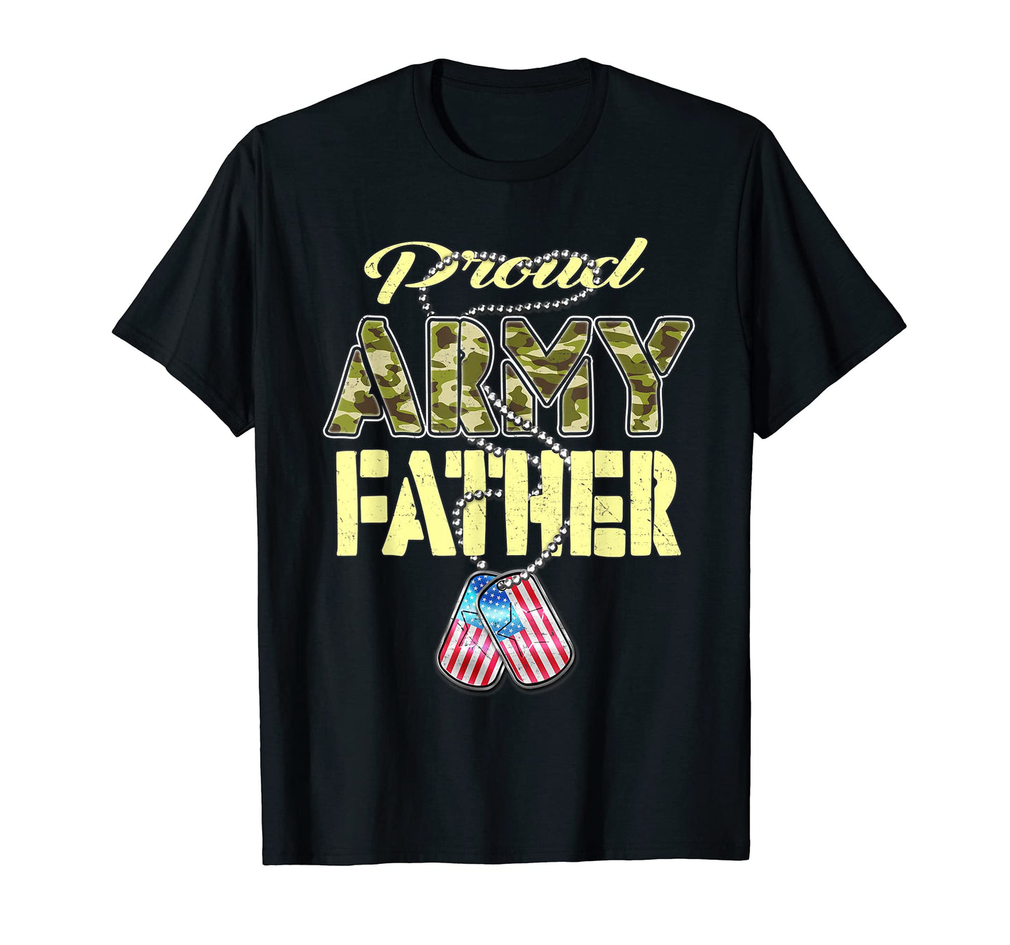 Proud Army Father Us Flag Camo Dog T-Shirt - Trendy Graphic for Adults - T-Shirt, Sweatshirt, Hoodie