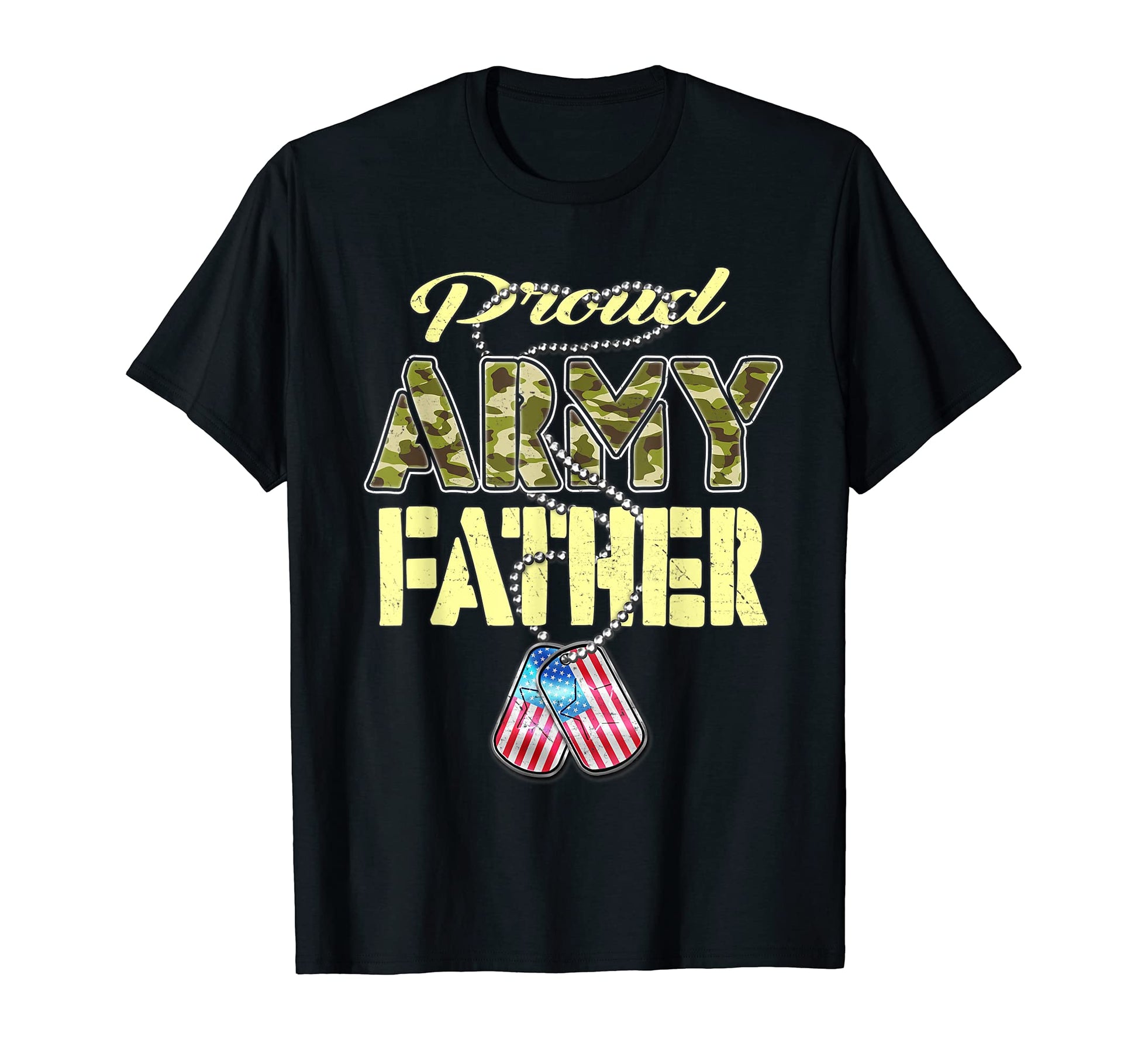 Proud Army Father Us Flag Camo Dog T-Shirt - Trendy Graphic for Adults - T-Shirt, Sweatshirt, Hoodie