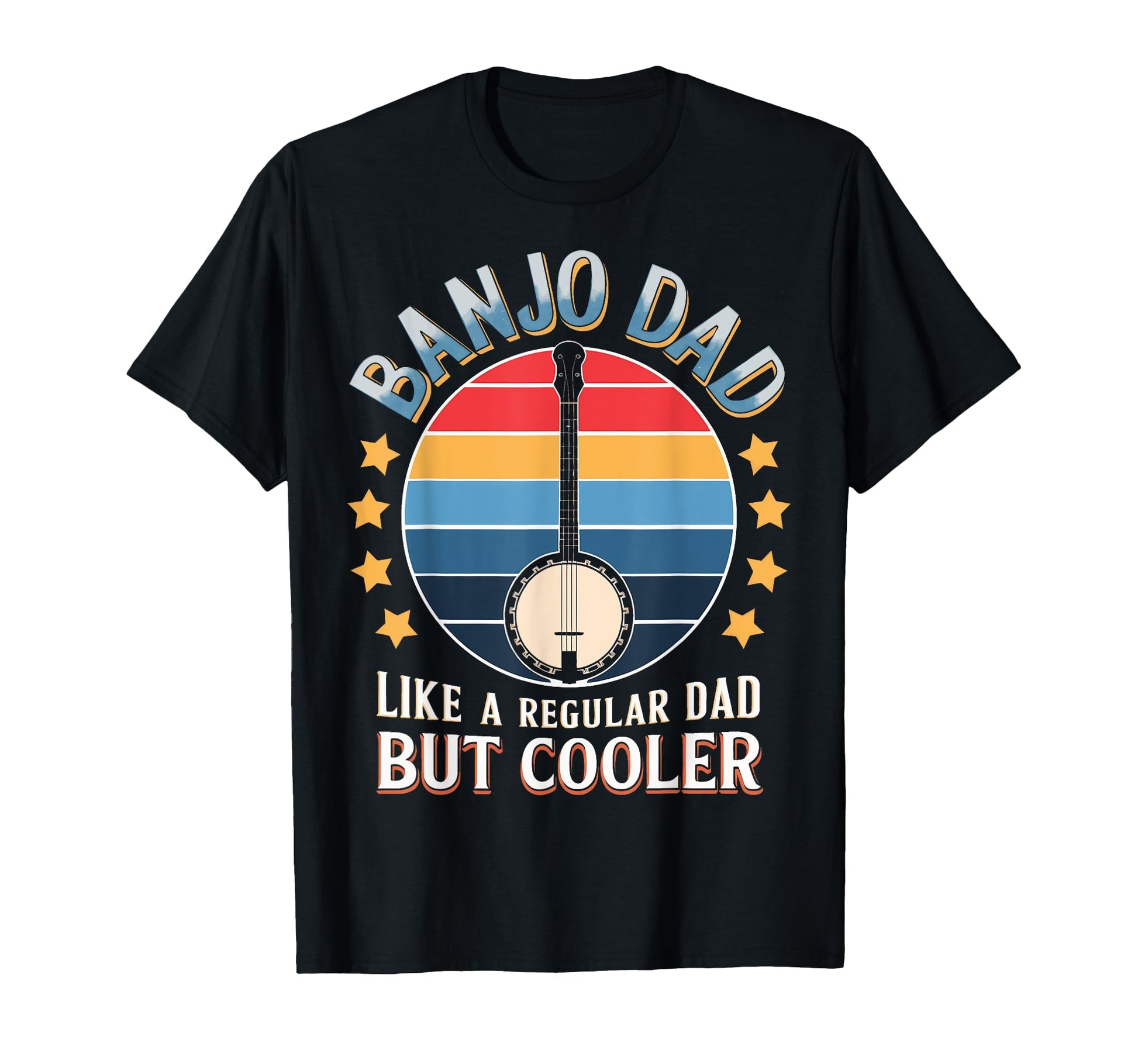 Banjo Dad Like Regular Dad Musician T-Shirt - Custom Art Print Men Women - T-Shirt, Sweatshirt, Hoodie