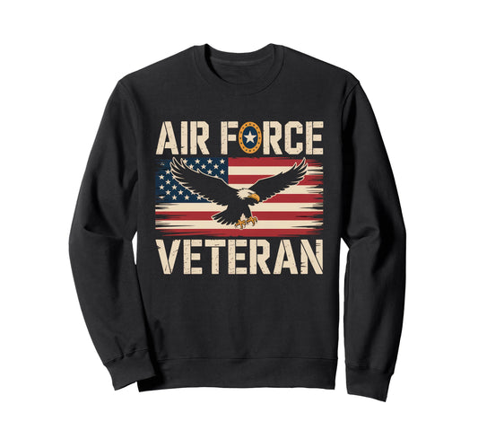Air Force Veteran Us American Flag Sweatshirt - Minimalist Print Unisex - T-Shirt, Sweatshirt, Hoodie