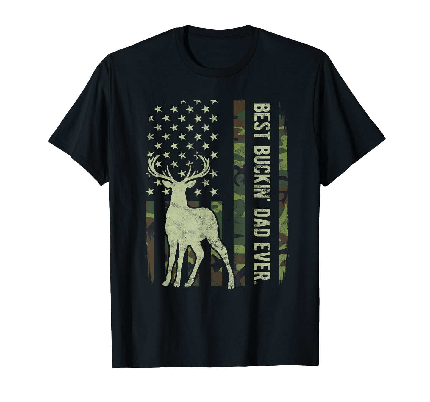 Best Buckin Dad Camouflage American T-Shirt - Custom Art Print Men Women - T-Shirt, Sweatshirt, Hoodie