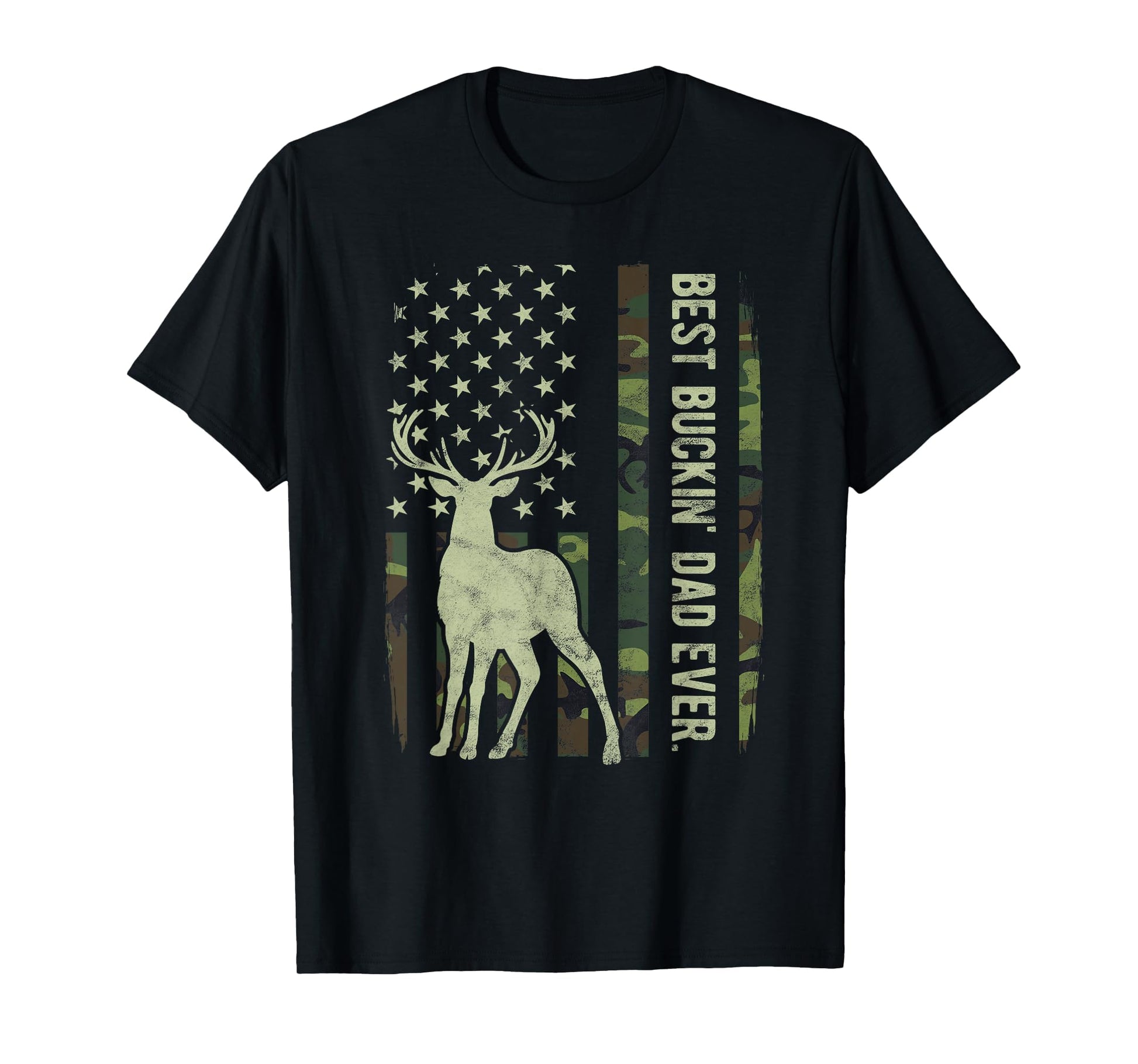 Best Buckin Dad Camouflage American T-Shirt - Trendy Graphic for Adults - T-Shirt, Sweatshirt, Hoodie