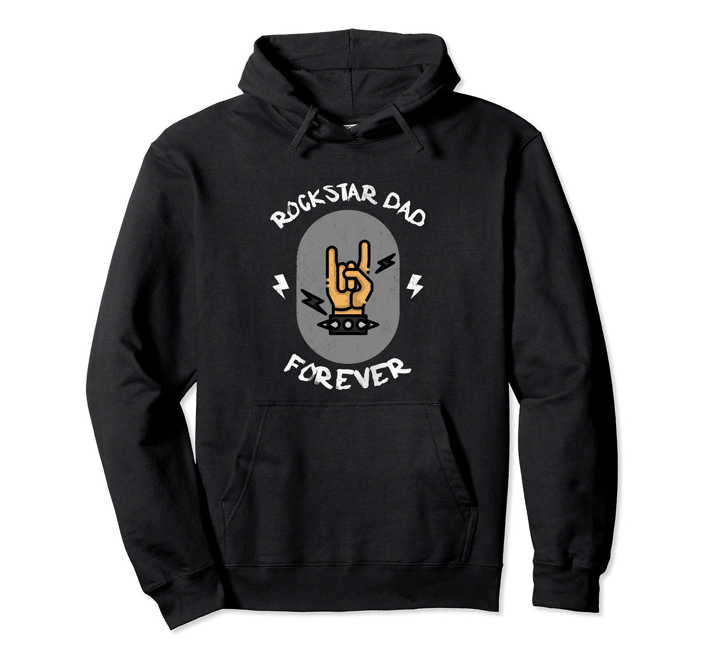 Mens Rockstar Dad Funny Hard Rock Dad Hoodie - Custom Art Print Men Women - T-Shirt, Sweatshirt, Hoodie