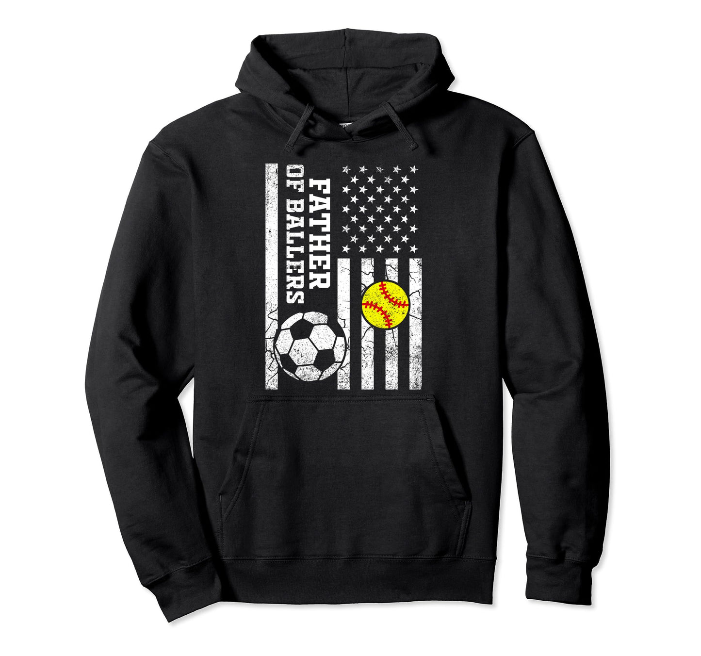 Father Ballers Baseball Soccer Softball Hoodie - Custom Art Print Unisex - T-Shirt, Sweatshirt, Hoodie