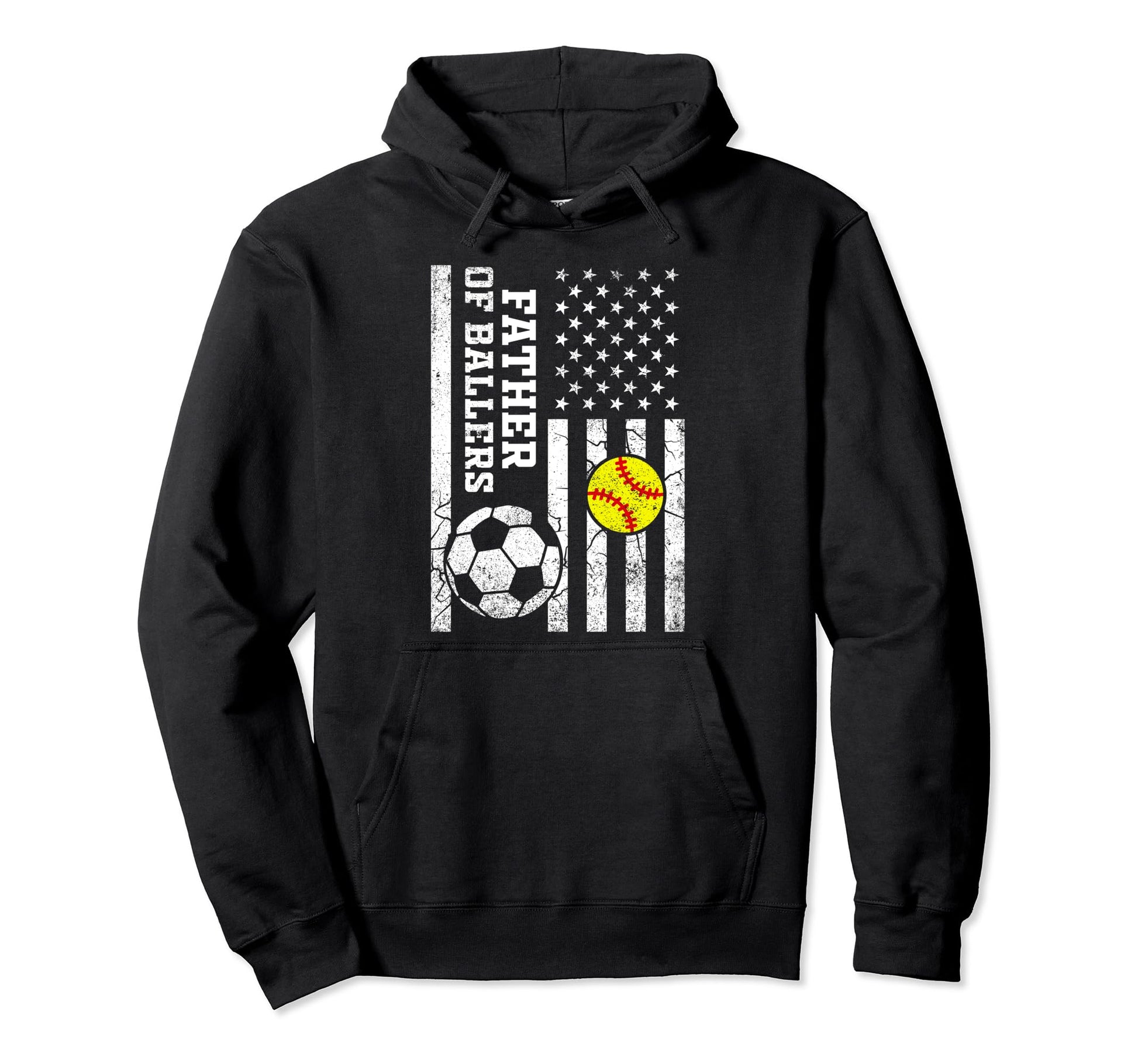 Father Ballers Baseball Soccer Softball Hoodie - Custom Art Print Unisex - T-Shirt, Sweatshirt, Hoodie