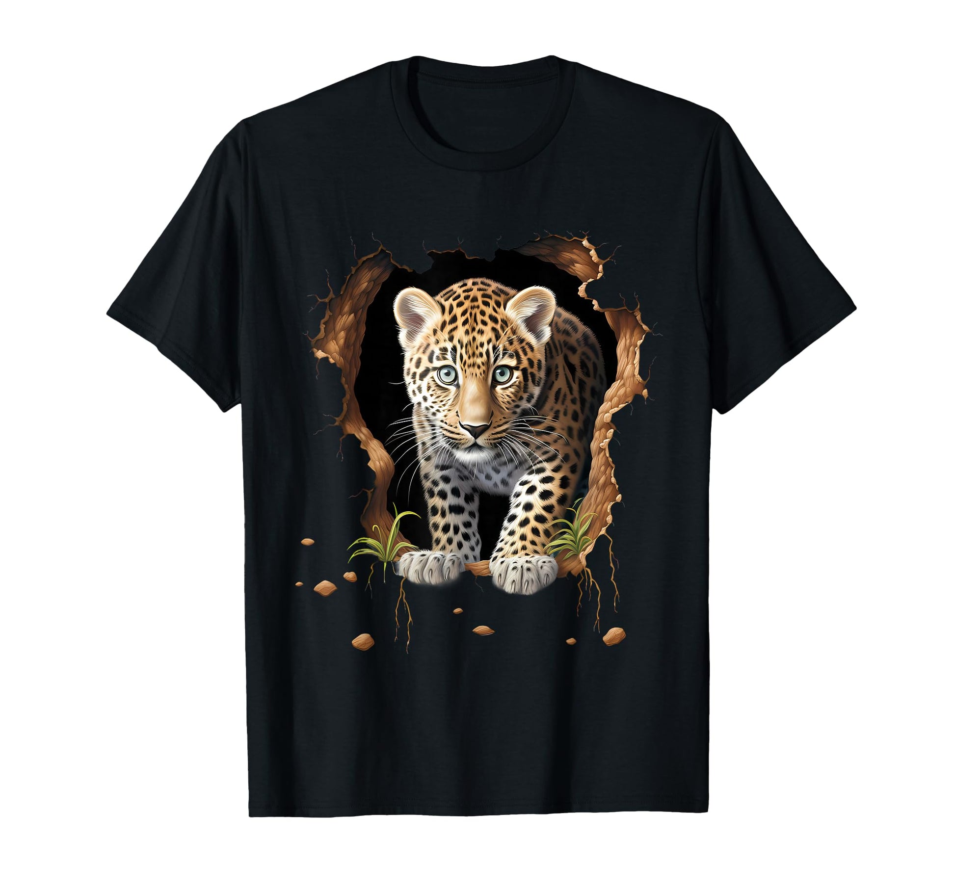 Leopard Wall Drawing Wildlife T-Shirt - Fun Novelty Design for Adults - T-Shirt, Sweatshirt, Hoodie