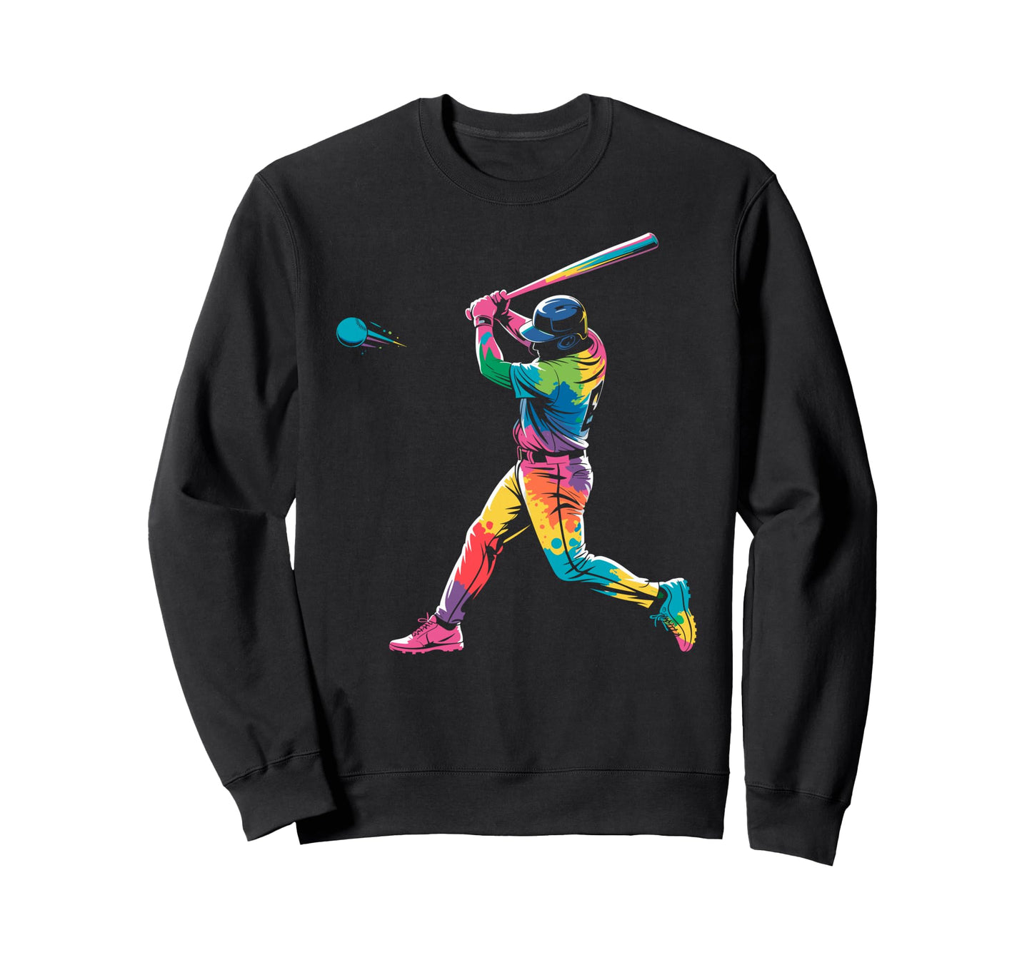 Paint Splash Baseball Player Coach Sweatshirt - Unique Graphic Men Women - T-Shirt, Sweatshirt, Hoodie