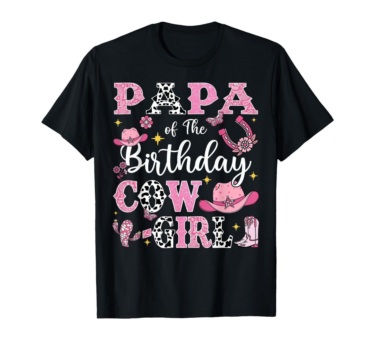 Papa Birthday Cow Rodeo Cow Birthday T-Shirt - Trendy Graphic for Adults - T-Shirt, Sweatshirt, Hoodie