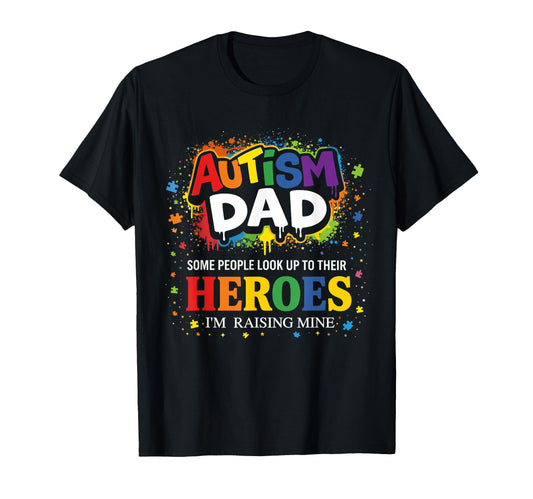 Autism Dad Puzzles Proud Son Hero Autism T-Shirt - Custom Art Print Unisex - T-Shirt, Sweatshirt, Hoodie