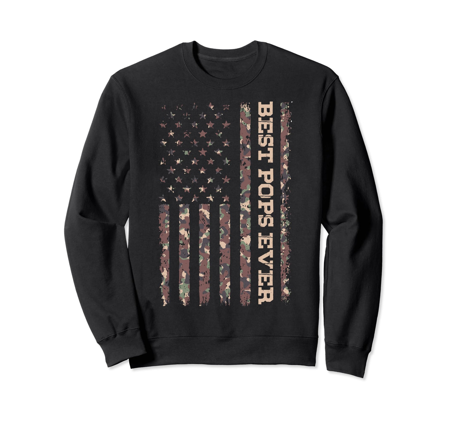 Us Flag Best Pops Ever Fathers Sweatshirt - Minimalist Print for Adults - T-Shirt, Sweatshirt, Hoodie