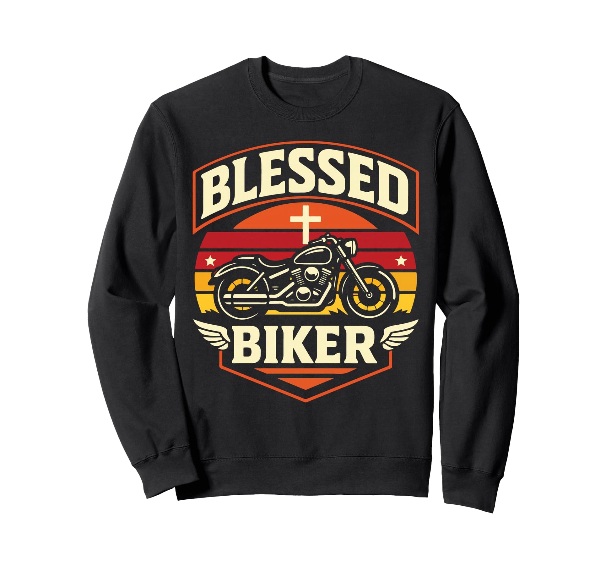 Christian Motorcycle Biker Blessed Sweatshirt - Aesthetic Graphic Unisex - T-Shirt, Sweatshirt, Hoodie