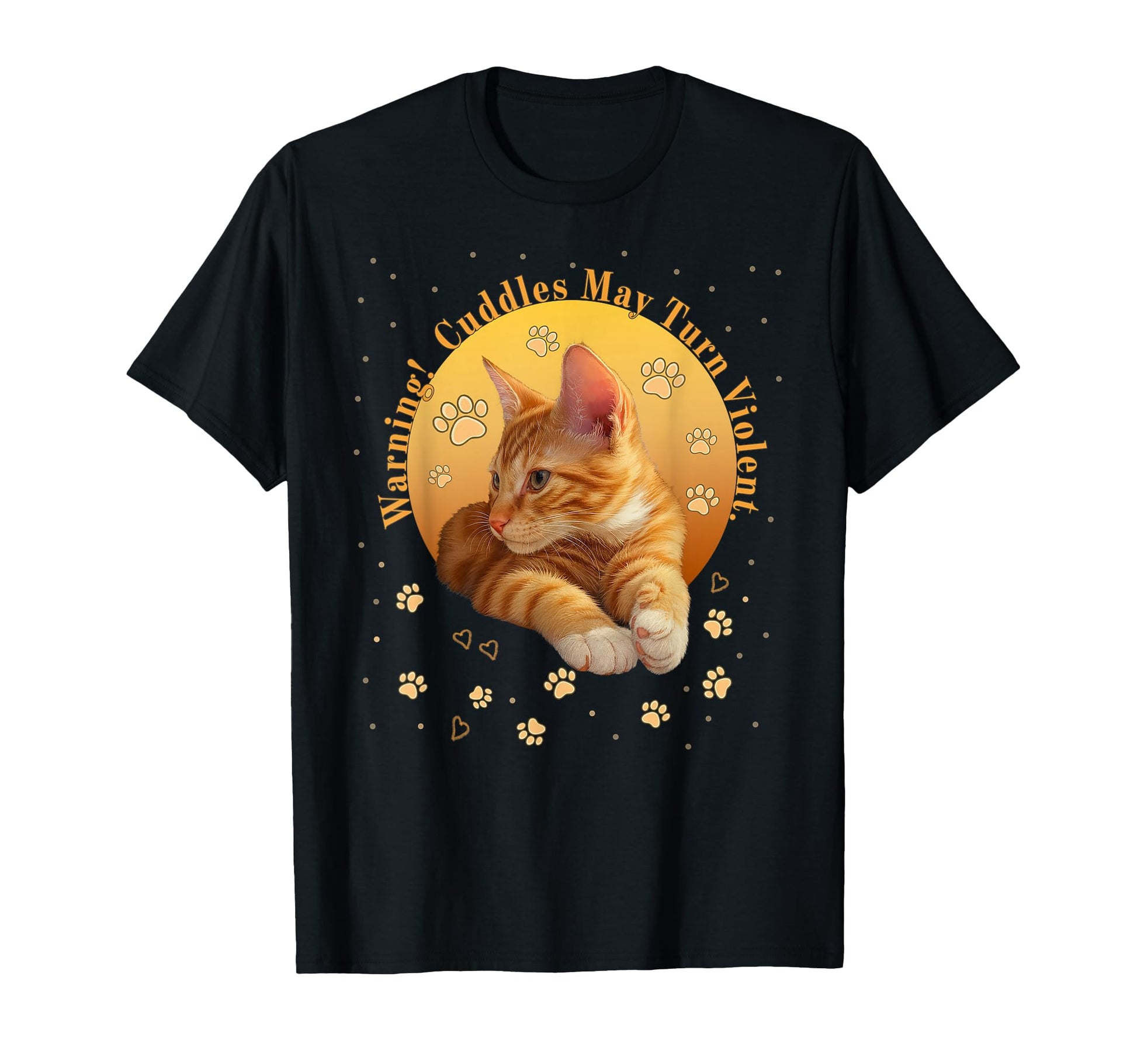 Orange Tabby Ginger Kitten Cat Lovers T-Shirt - Minimalist Print Unisex - T-Shirt, Sweatshirt, Hoodie