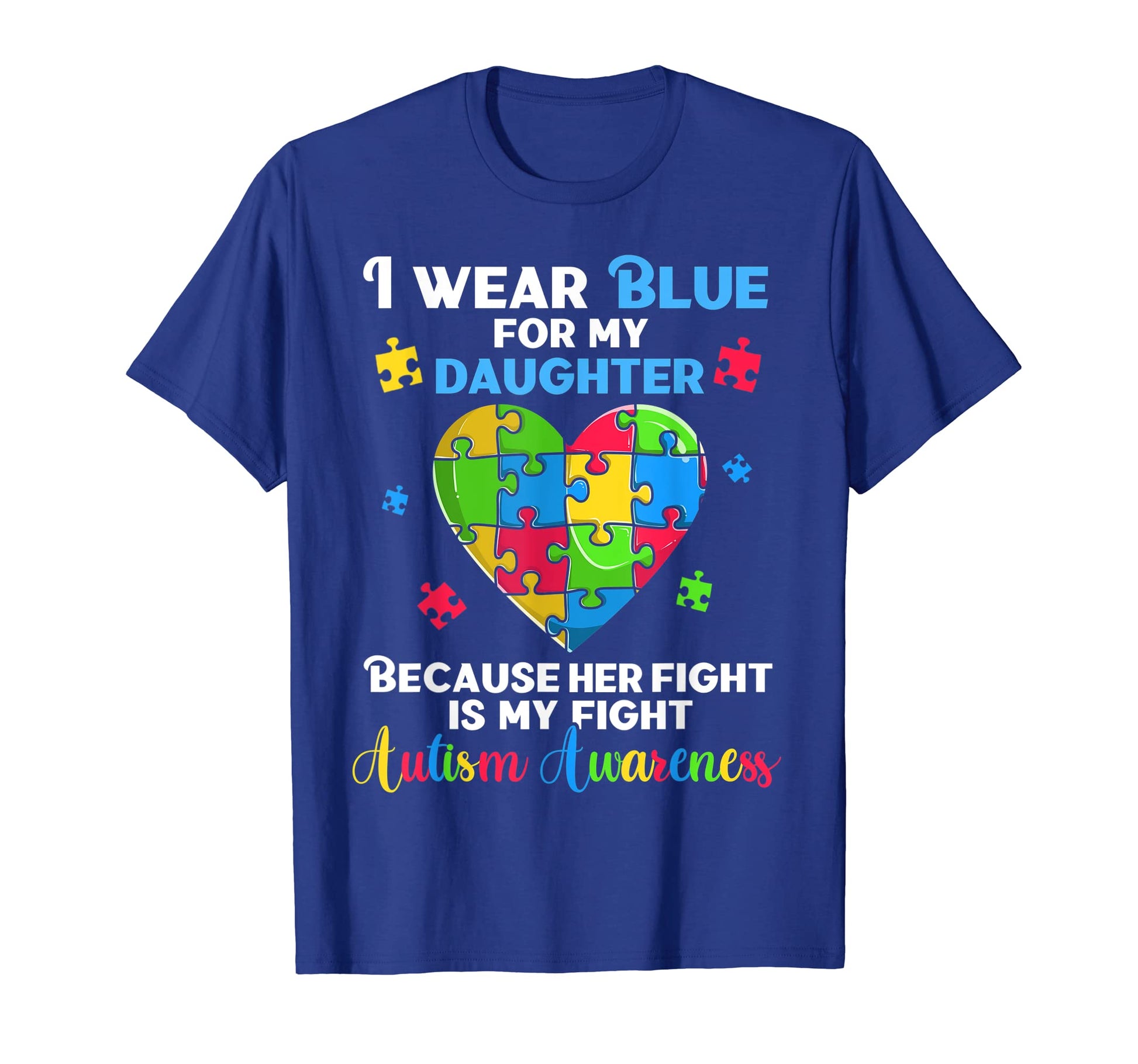 I Wear Blue My Daughter Heart Funny T-Shirt - Minimalist Print Men Women - T-Shirt, Sweatshirt, Hoodie