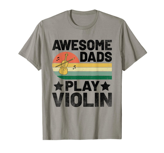 Awesome Dads Play Violin Violinist T-Shirt - Minimalist Print for Adults - T-Shirt, Sweatshirt, Hoodie