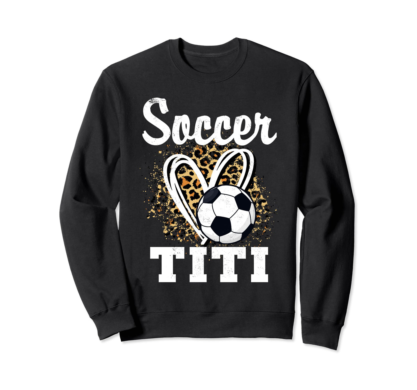 Soccer Titi Leopard Heart Matching Sweatshirt - Graphic Print for Adults - T-Shirt, Sweatshirt, Hoodie