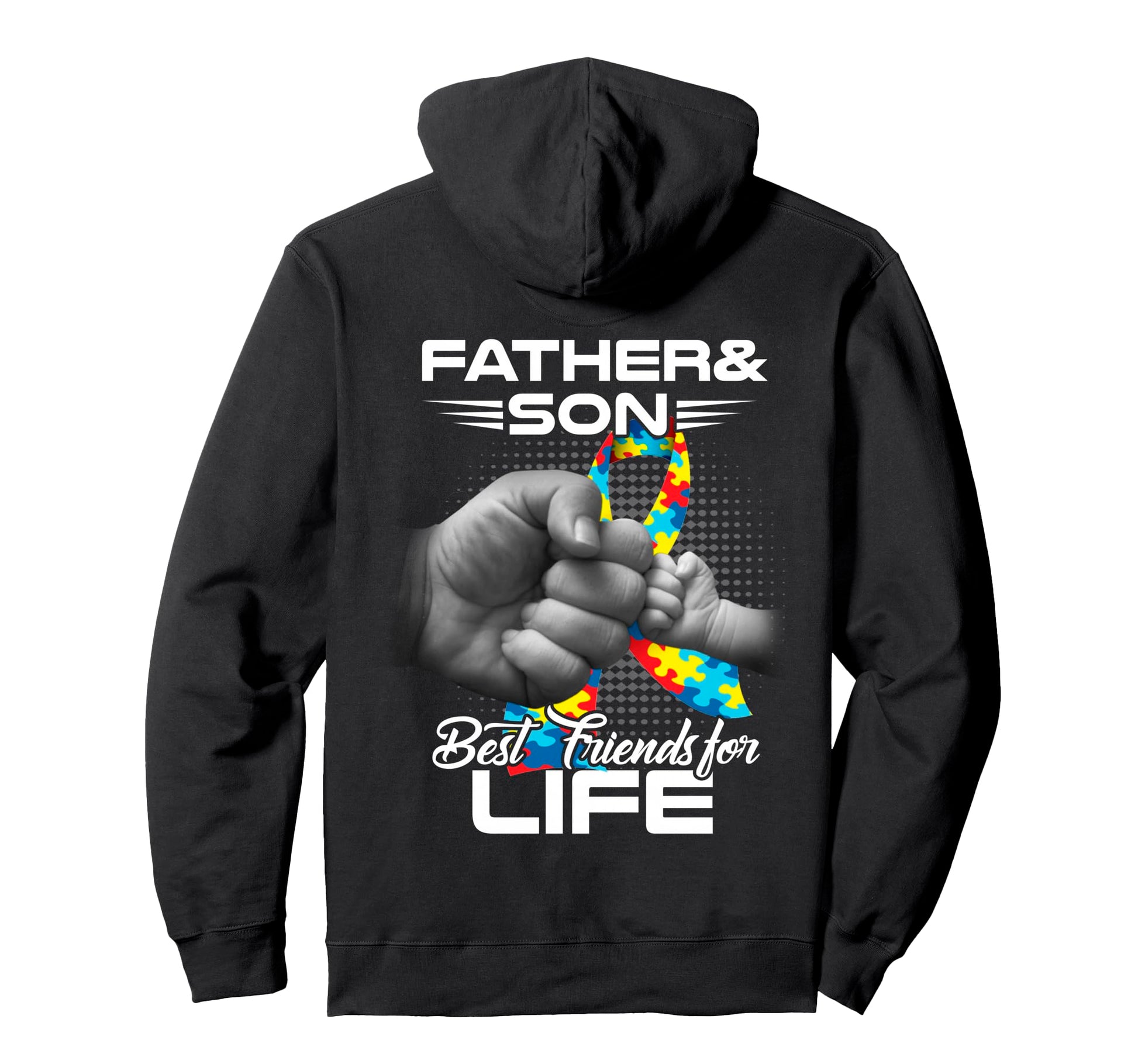 Autism Dad Father Son Best Friends Hoodie - Minimalist Print Men Women - T-Shirt, Sweatshirt, Hoodie