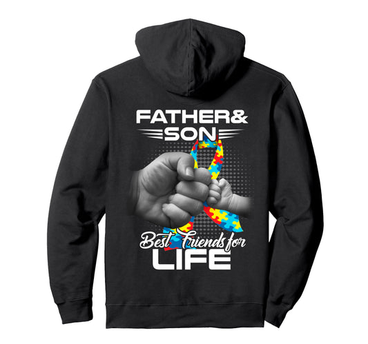 Autism Dad Father Son Best Friends Hoodie - Minimalist Print Men Women - T-Shirt, Sweatshirt, Hoodie