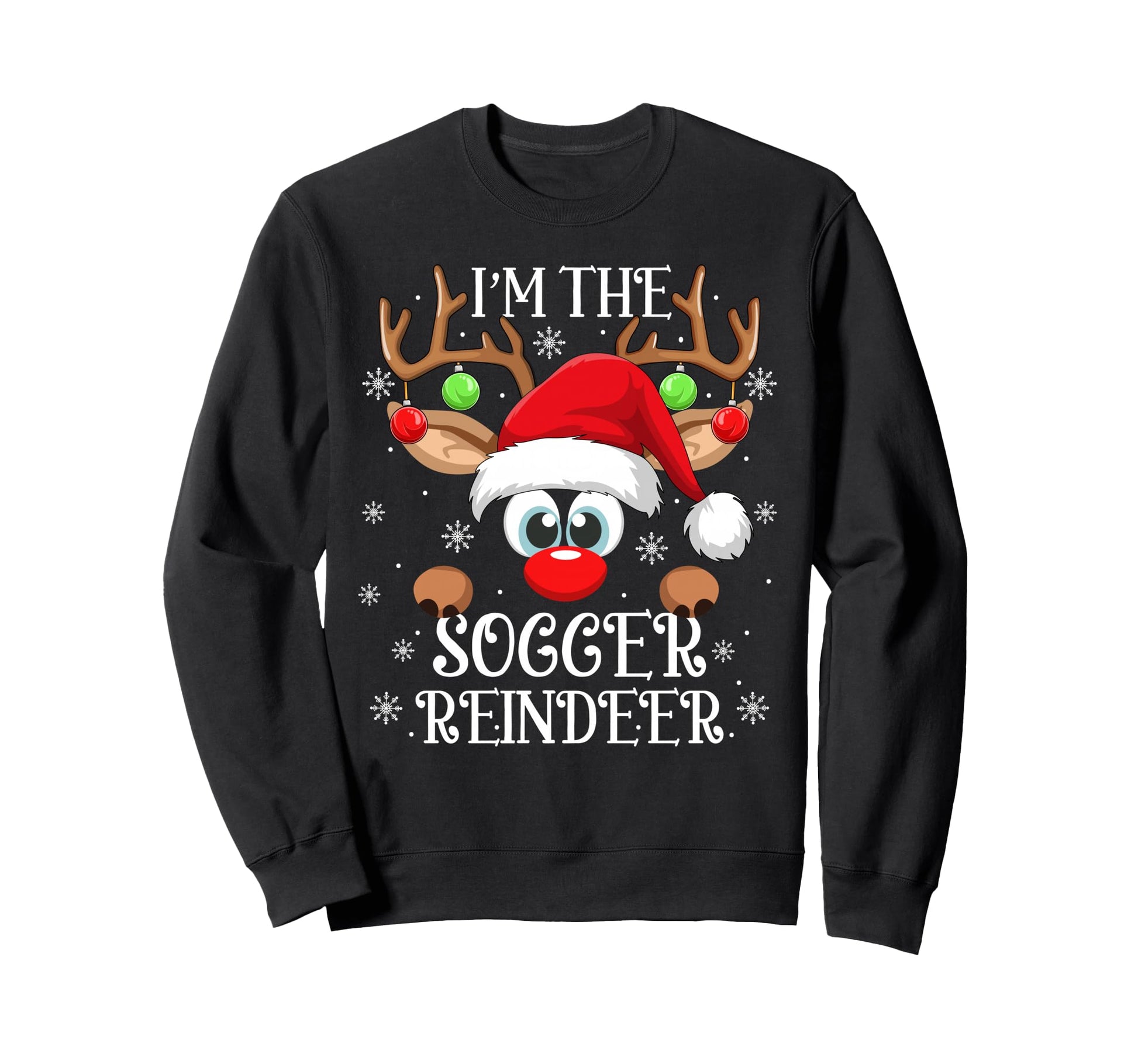 Soccer Reindeer Family Matching Group Sweatshirt - Trendy Graphic Unisex - T-Shirt, Sweatshirt, Hoodie