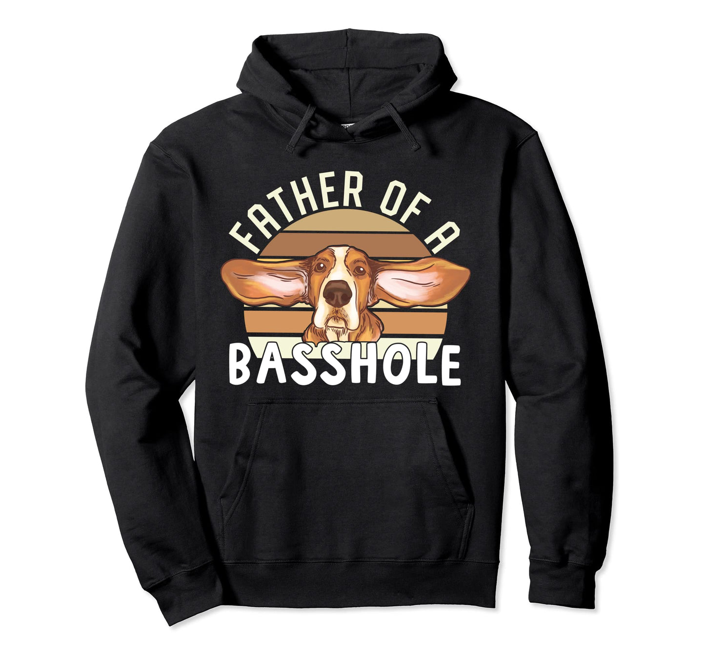 Father Basshole Funny Basset Hound Hoodie - Minimalist Print Men Women - T-Shirt, Sweatshirt, Hoodie