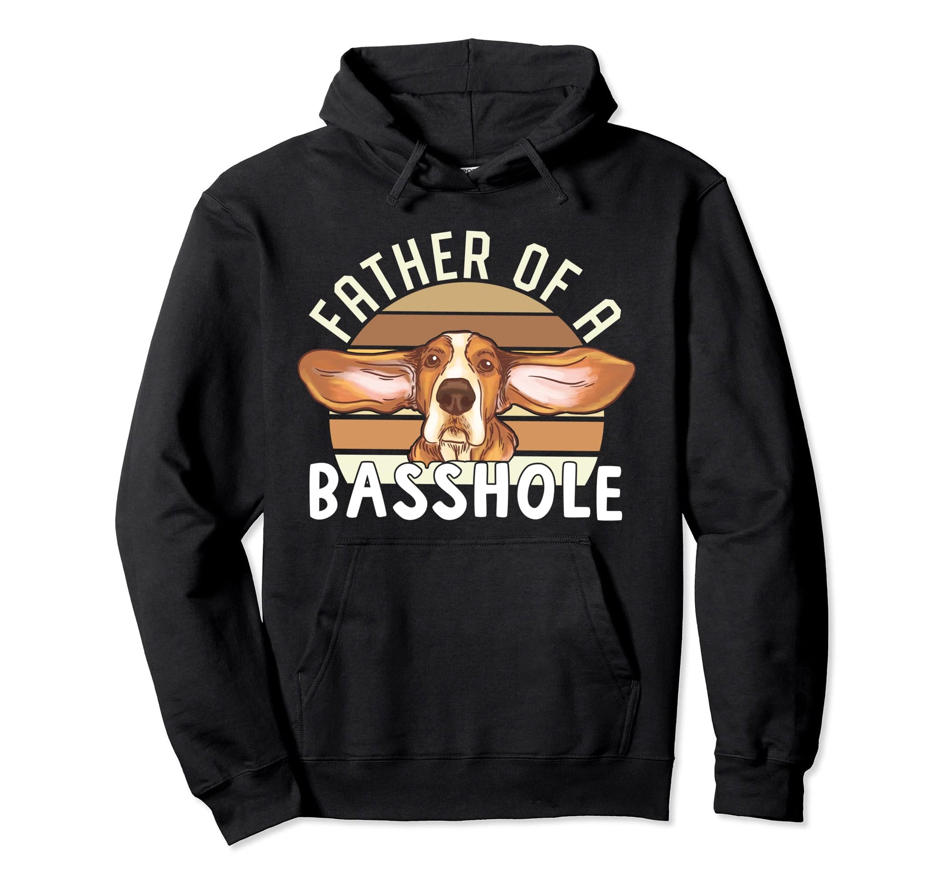 Father Basshole Funny Basset Hound Hoodie - Minimalist Print Men Women - T-Shirt, Sweatshirt, Hoodie