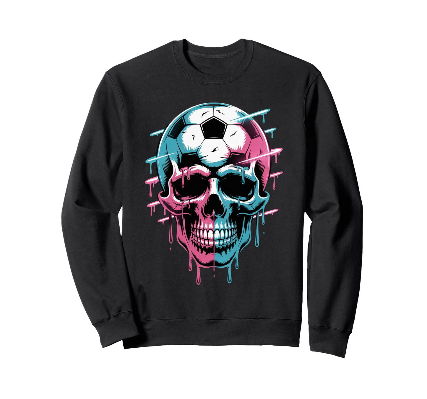 Skeleton Soccer Ice Cream Drip Sweatshirt - Aesthetic Graphic for Adults - T-Shirt, Sweatshirt, Hoodie