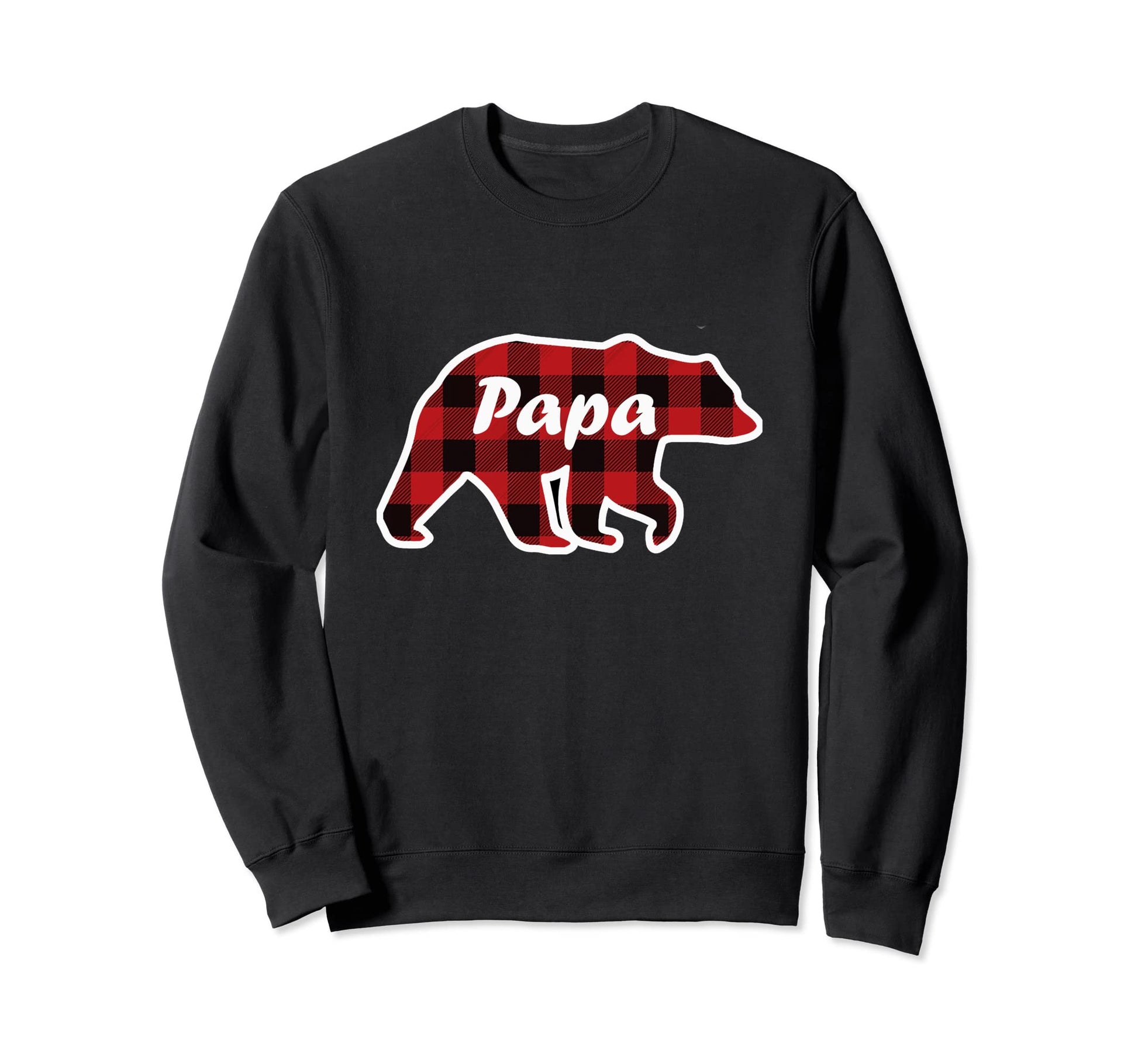 Papa Bear Red Plaid Family Punjabi Sweatshirt - Novelty Apparel for Adults - T-Shirt, Sweatshirt, Hoodie