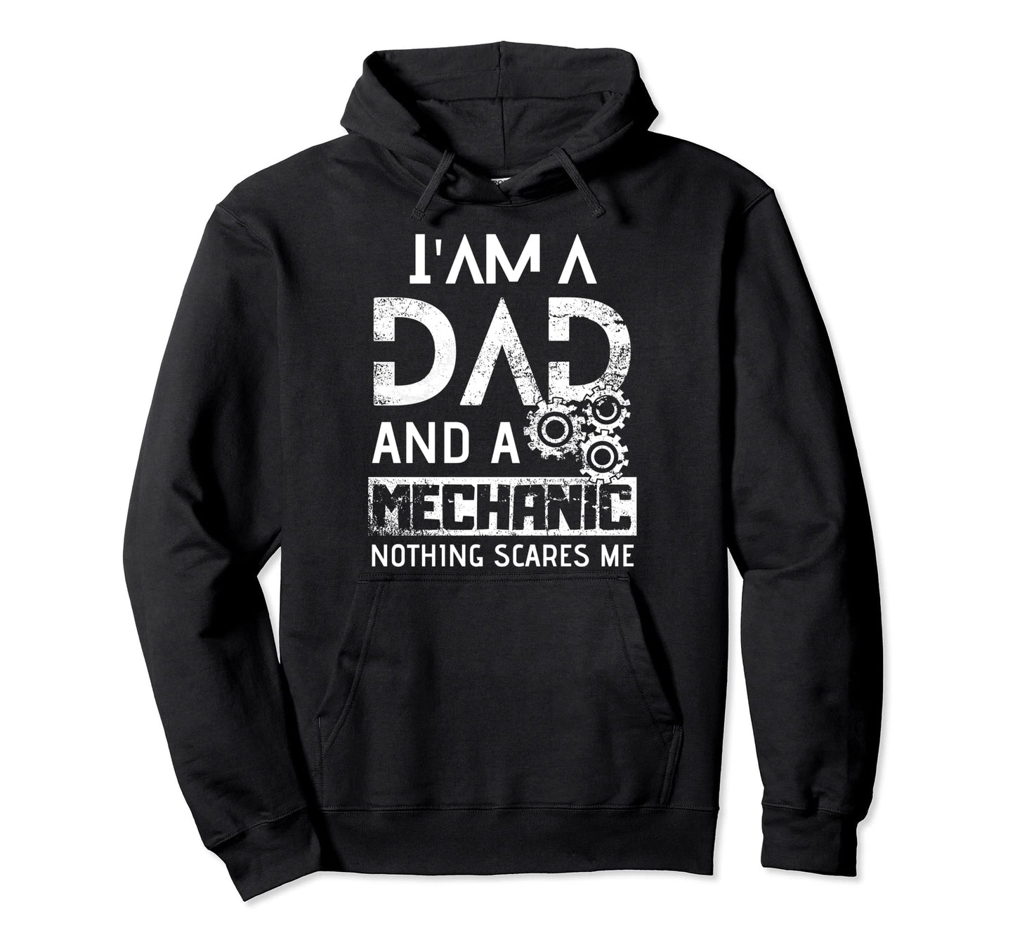 Funny Mechanic Dad Im Dad And Mechanic Hoodie - Minimalist Print for Adults - T-Shirt, Sweatshirt, Hoodie