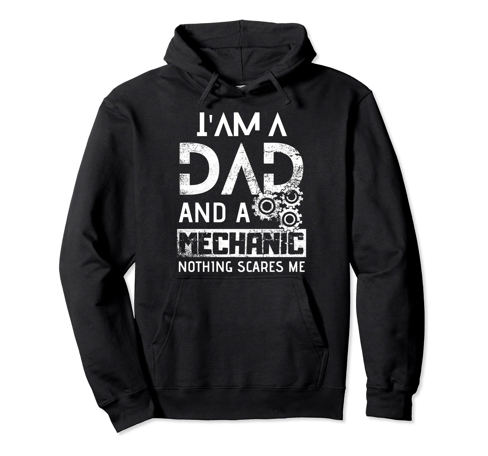 Funny Mechanic Dad Im Dad And Mechanic Hoodie - Minimalist Print for Adults - T-Shirt, Sweatshirt, Hoodie
