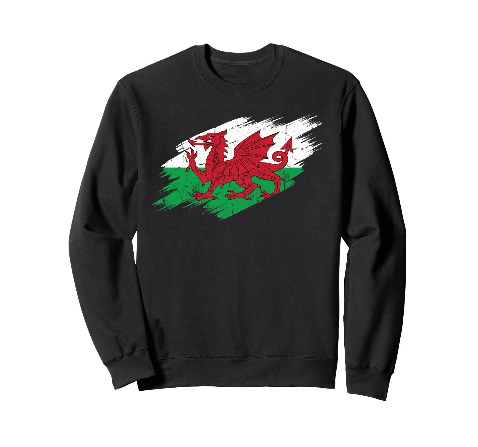 Wales Soccer Fan Tattered Flag Sweatshirt - Graphic Print Men Women - T-Shirt, Sweatshirt, Hoodie